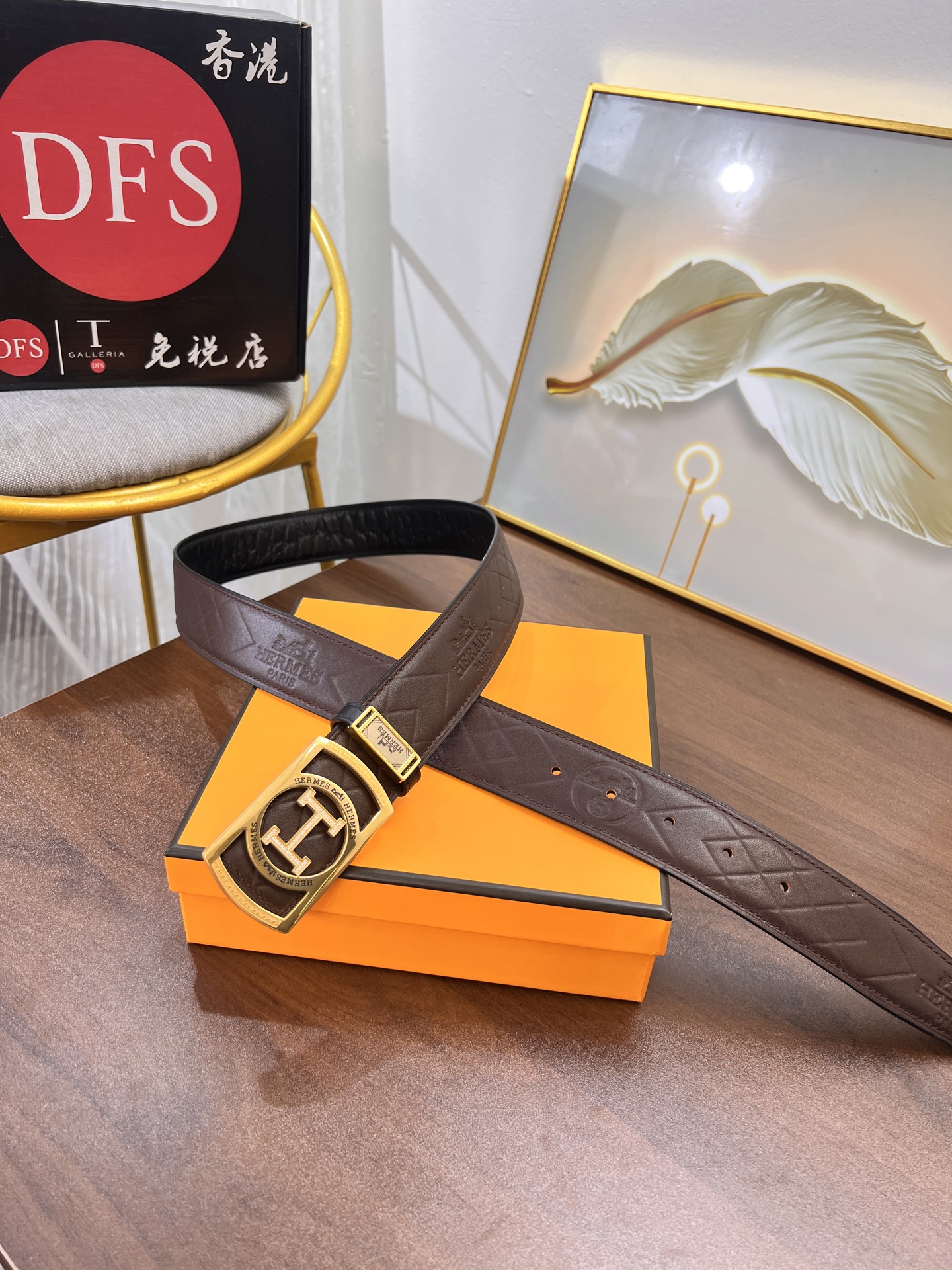 爱马仕H皮带 新品 镶砖精钢H内穿扣 zp同步钢印logo 进口压花头层牛皮