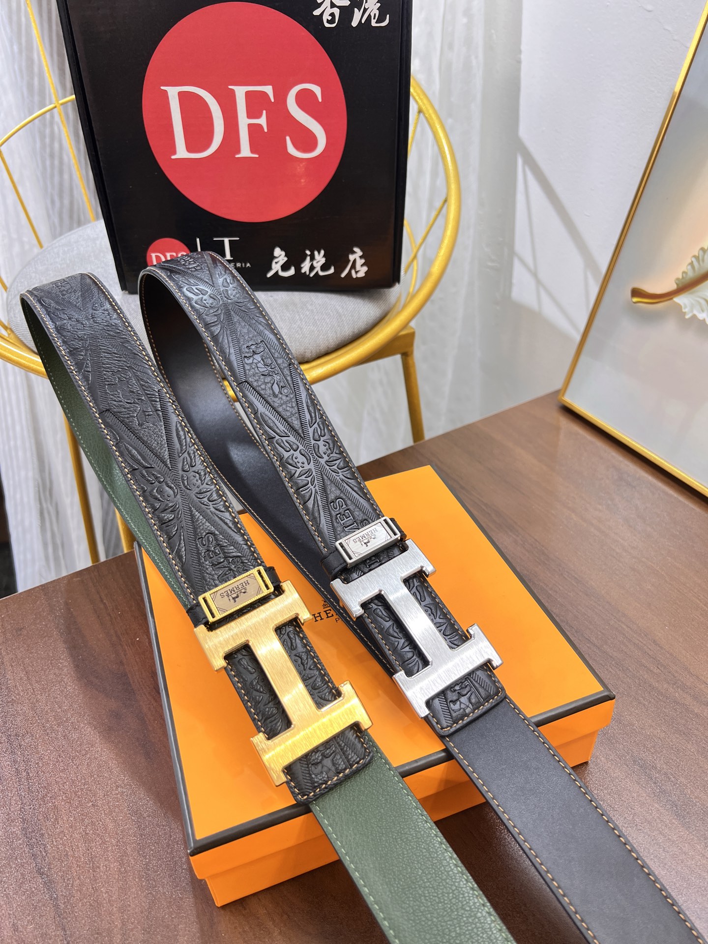 爱马仕H皮带精钢H内穿扣 进口条形纹头层牛皮