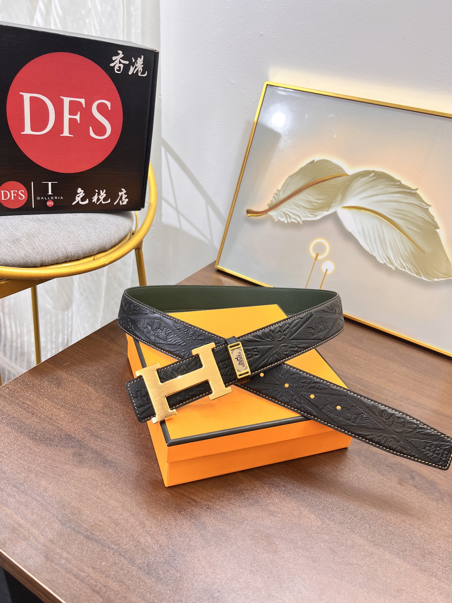 爱马仕H皮带精钢H内穿扣 进口条形纹头层牛皮