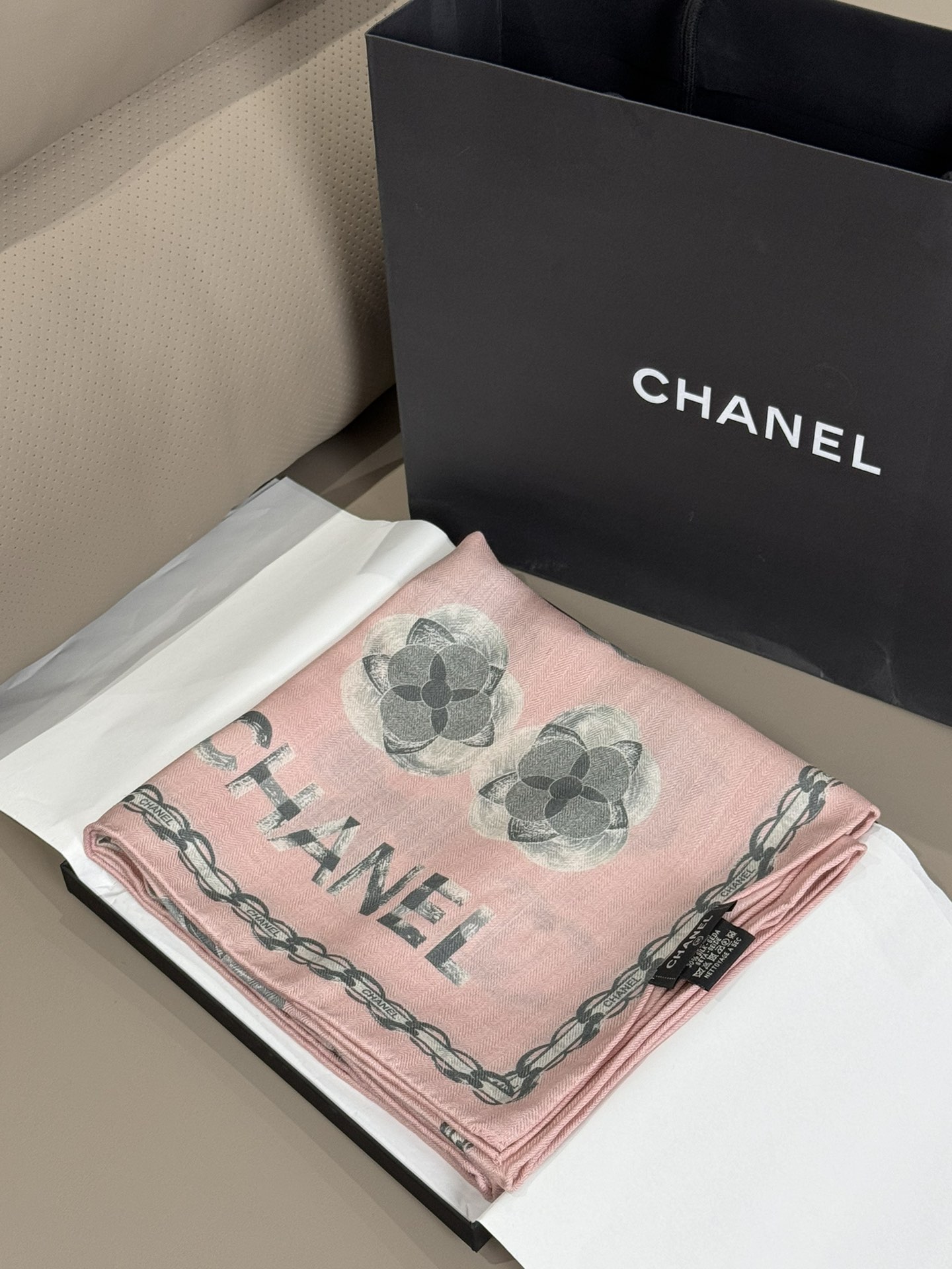 Chanel Scarf Pink Cashmere