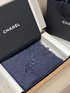 Chanel Gabrielle Bag Designer Scarf Blue Embroidery Cashmere