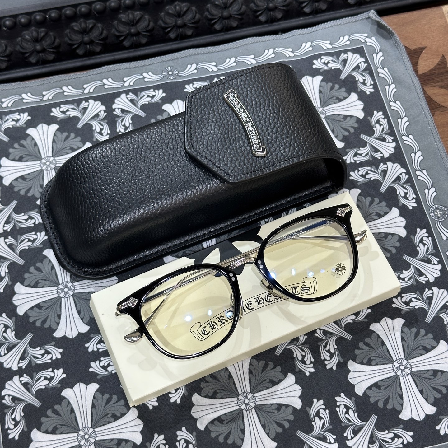 Chrome hearts high-end 925 silver eyeglass frame