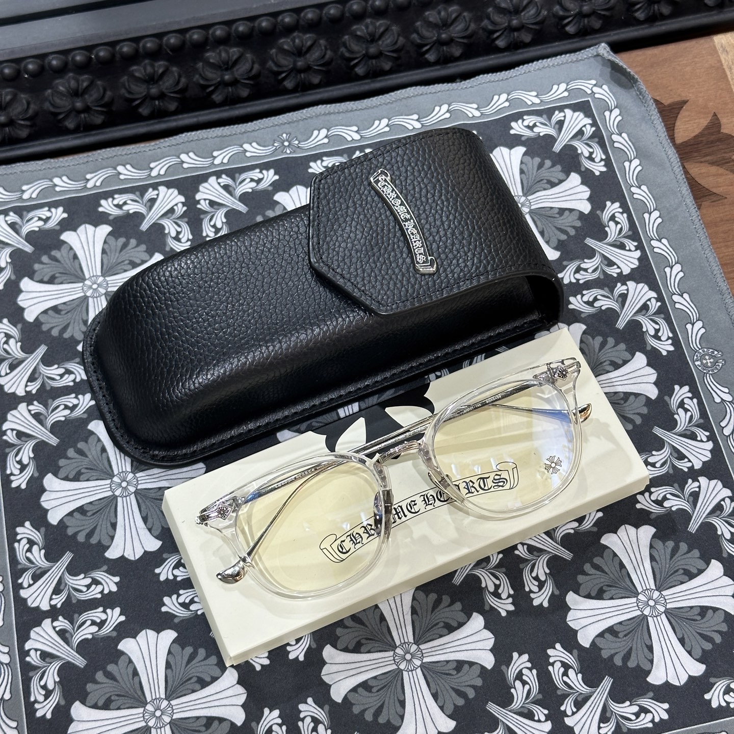 Chrome hearts high-end 925 silver eyeglass frame