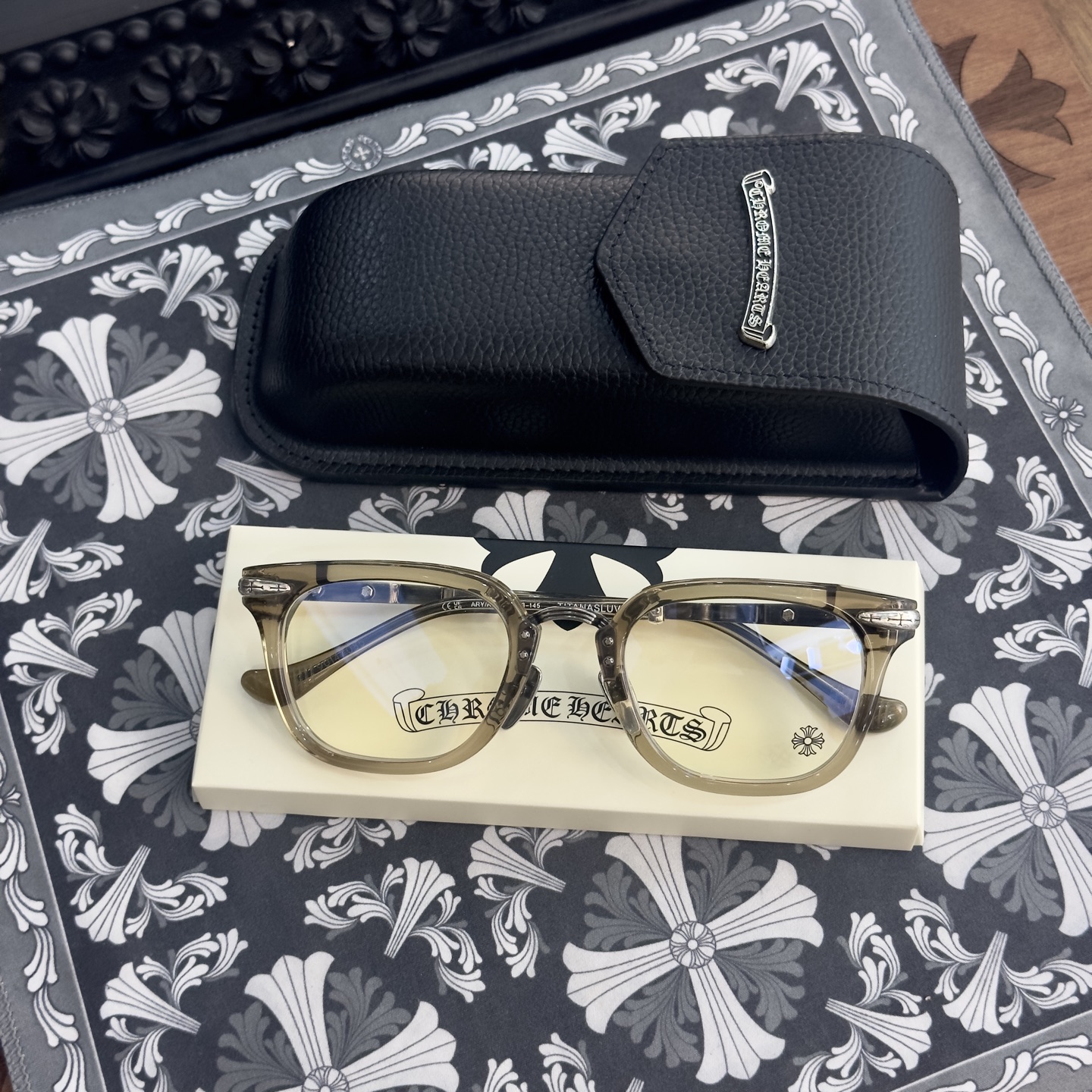 Chrome hearts high-end 925 silver eyeglass frame