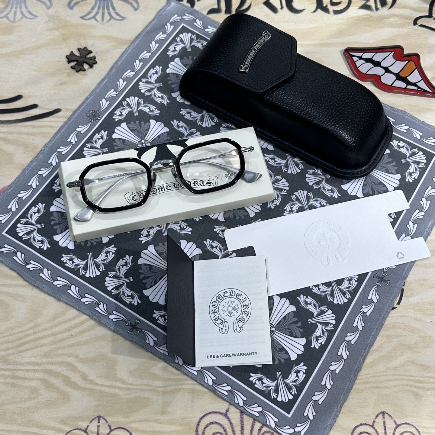 ChromeHearts 925 Silver Eyeglass Frame