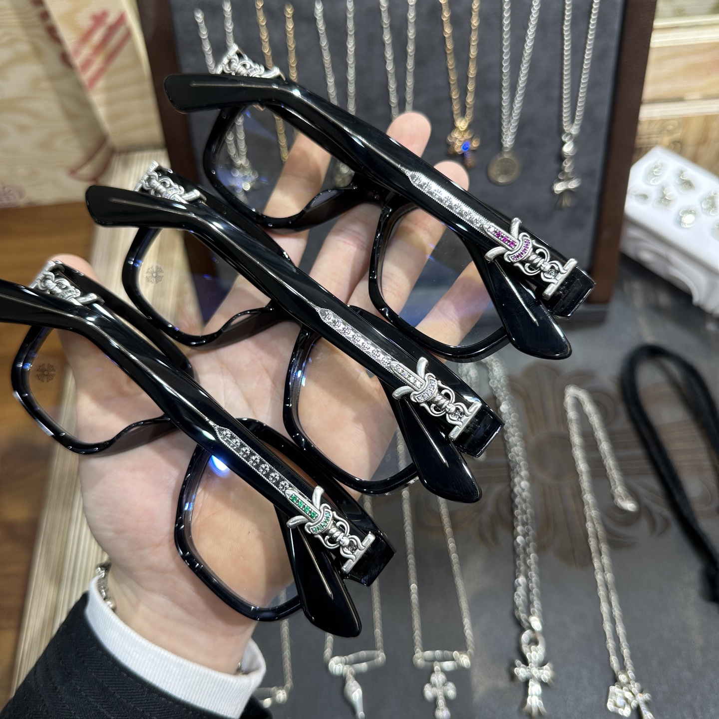 925 Sword Glasses with Rhinestones