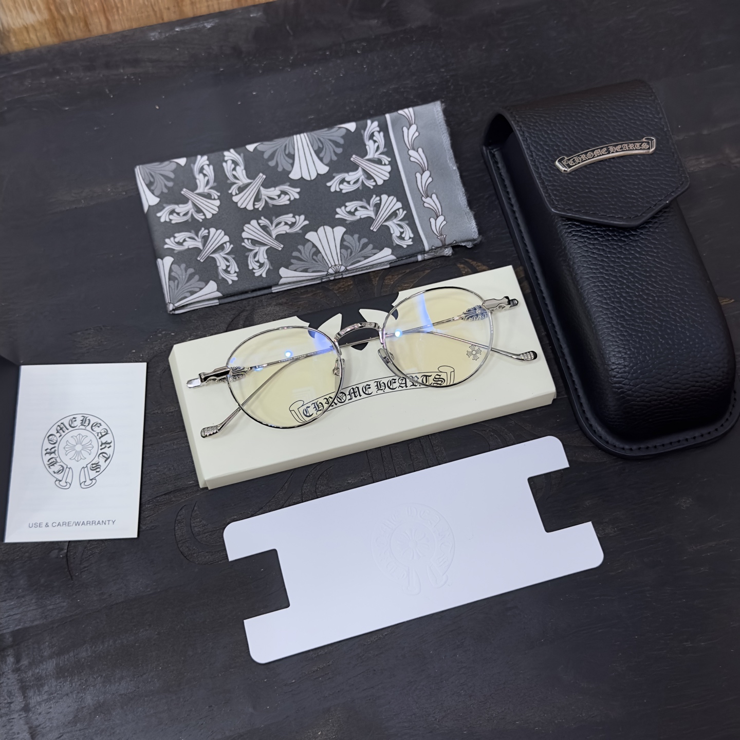 ChromeHearts 925 Silver Round Eyeglass Frame