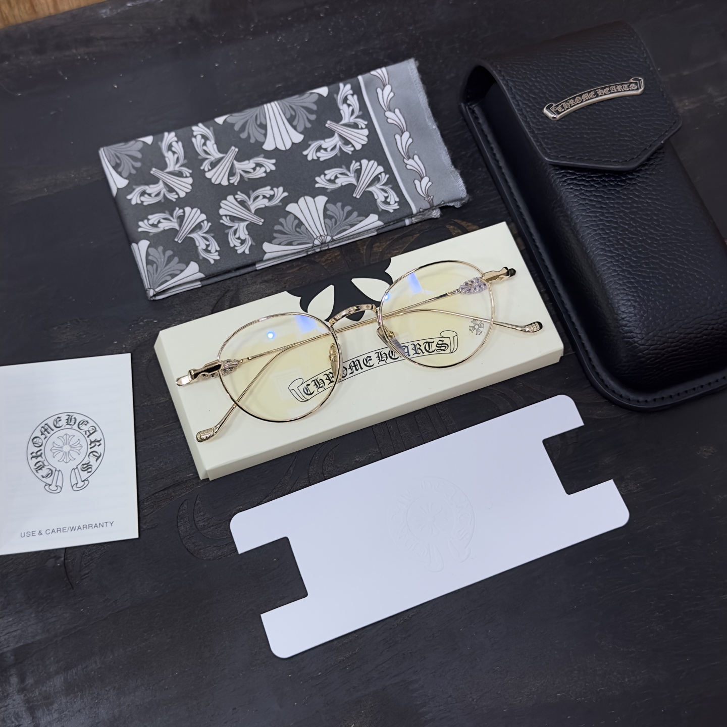 ChromeHearts 925 Silver Round Eyeglass Frame