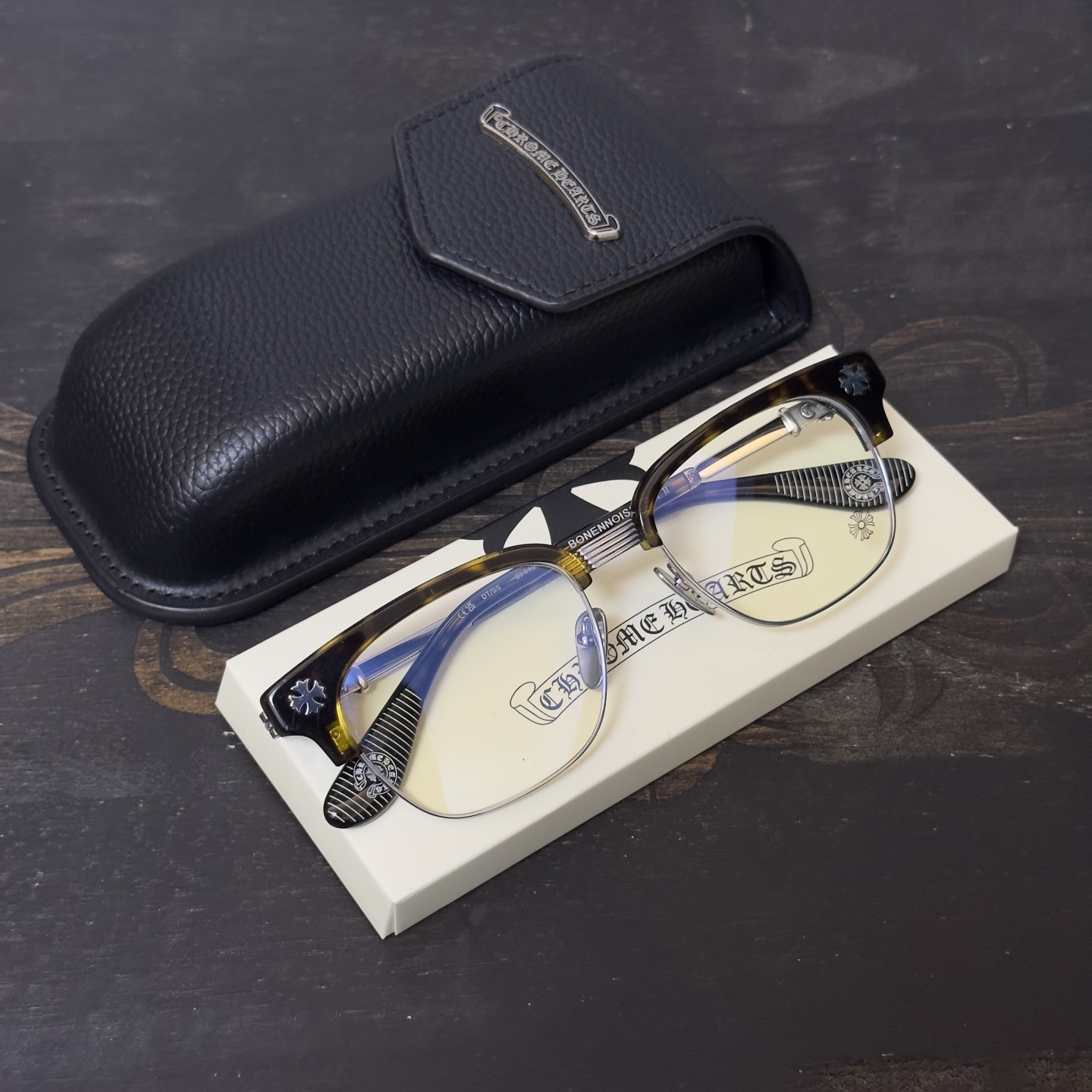 ChromeHearts 925 Silver Eyeglass Frame, Cha Eun-woo Style