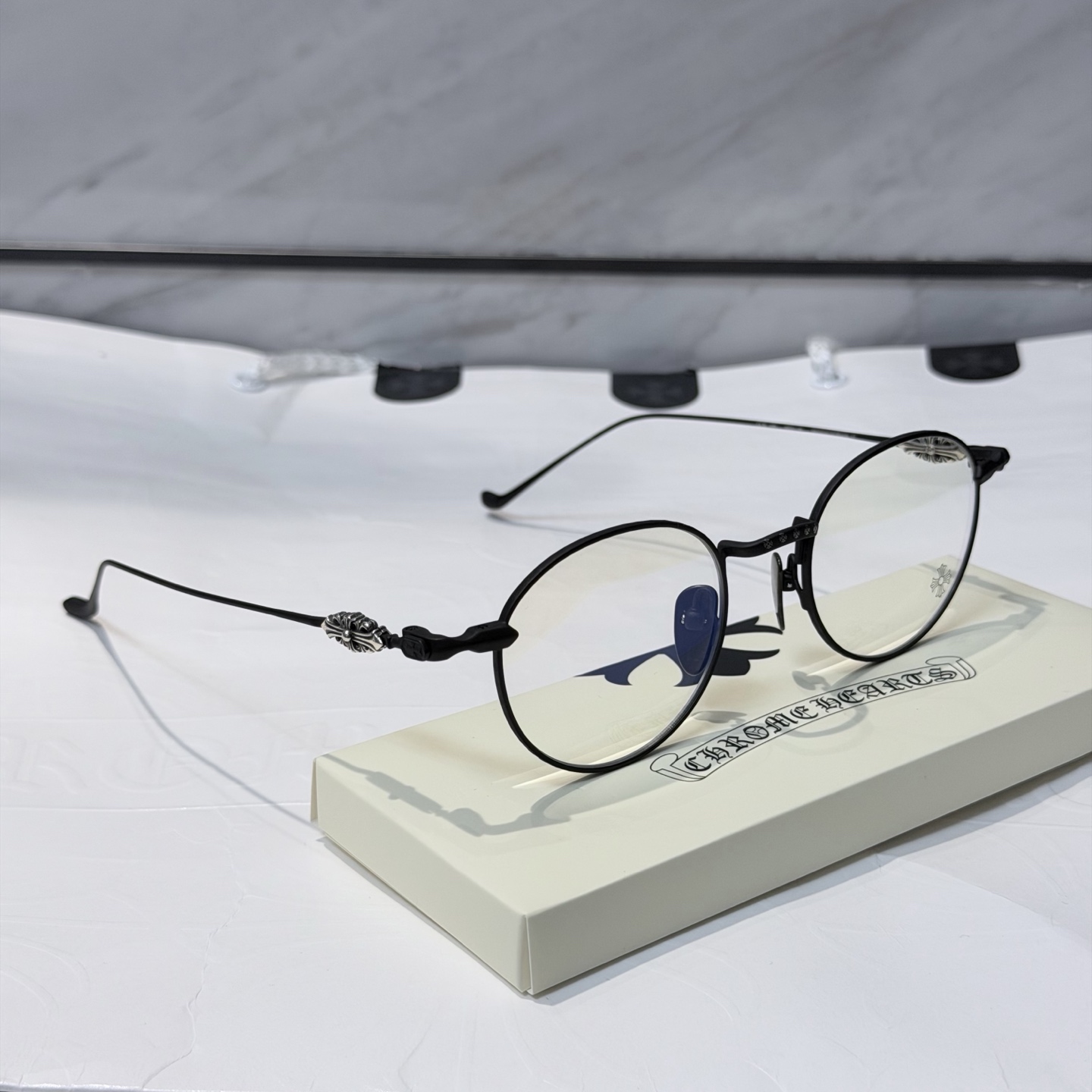 ChromeHearts 925 Silver Round Eyeglass Frame