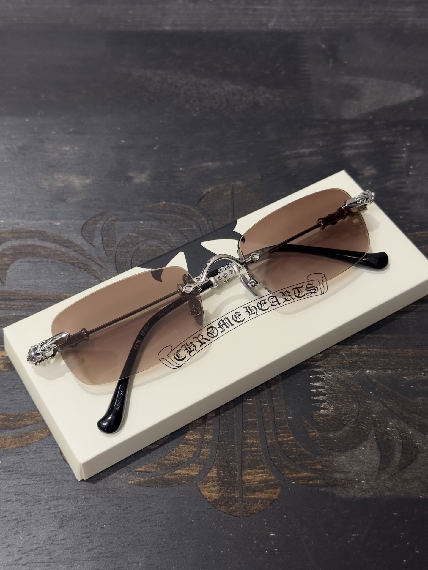 𝕮𝖍𝖗𝖔𝖒𝖊 𝖍𝖊𝖆𝖗𝖙𝖘 925 Silver Rimless Sunglasses