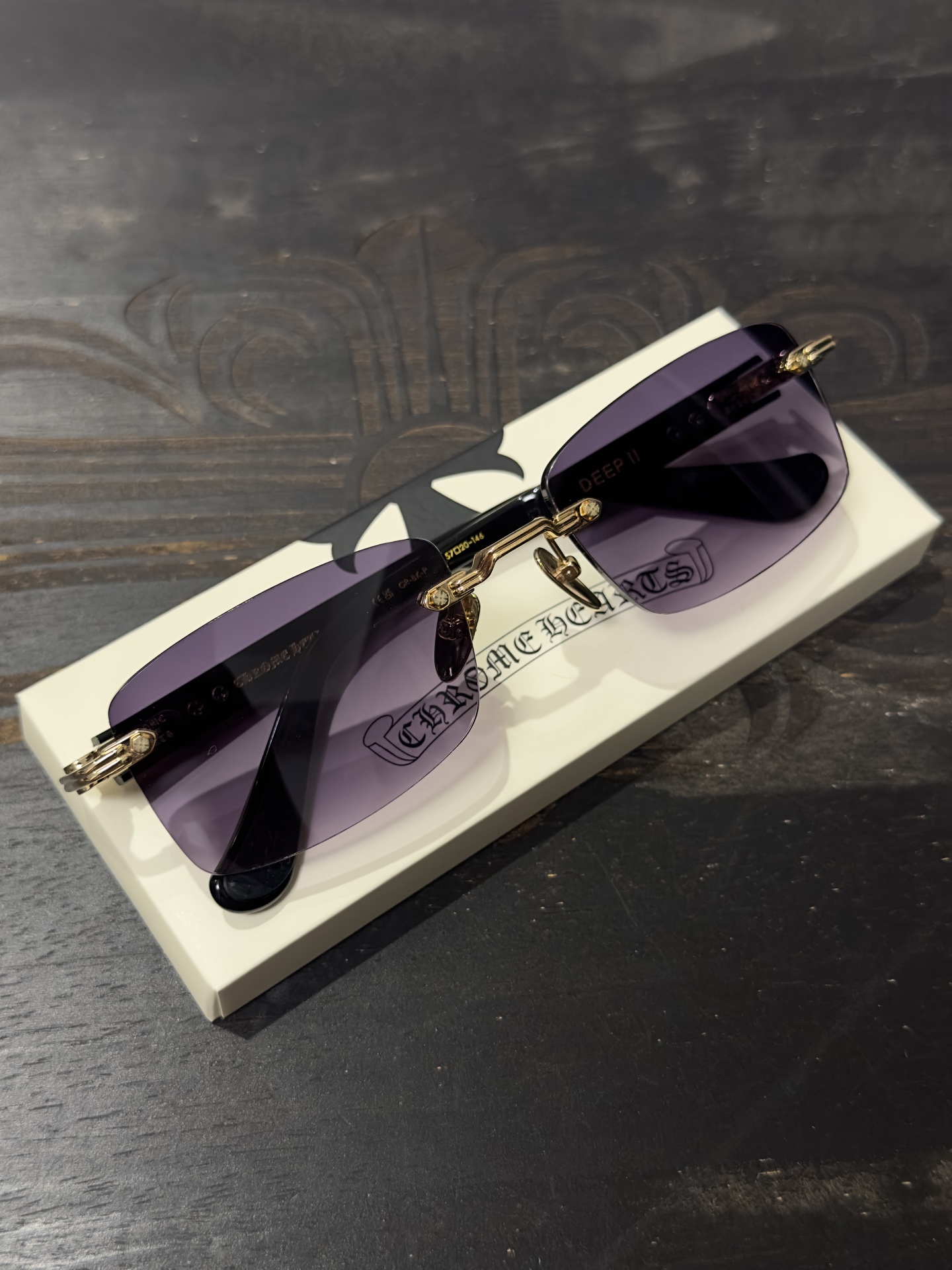 𝕮𝖍𝖗𝖔𝖒𝖊 𝖍𝖊𝖆𝖗𝖙𝖘 925 Silver Rimless Sunglasses