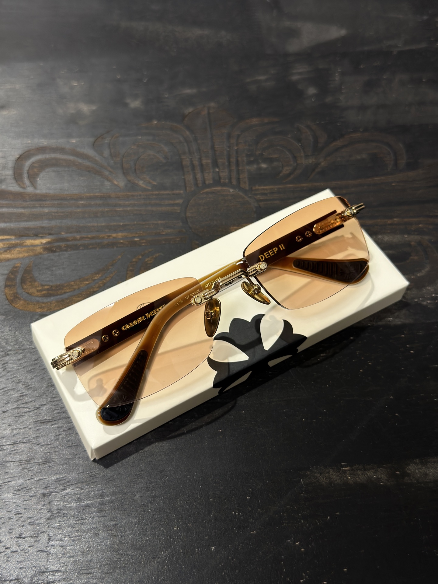 𝕮𝖍𝖗𝖔𝖒𝖊 𝖍𝖊𝖆𝖗𝖙𝖘 925 Silver Rimless Sunglasses