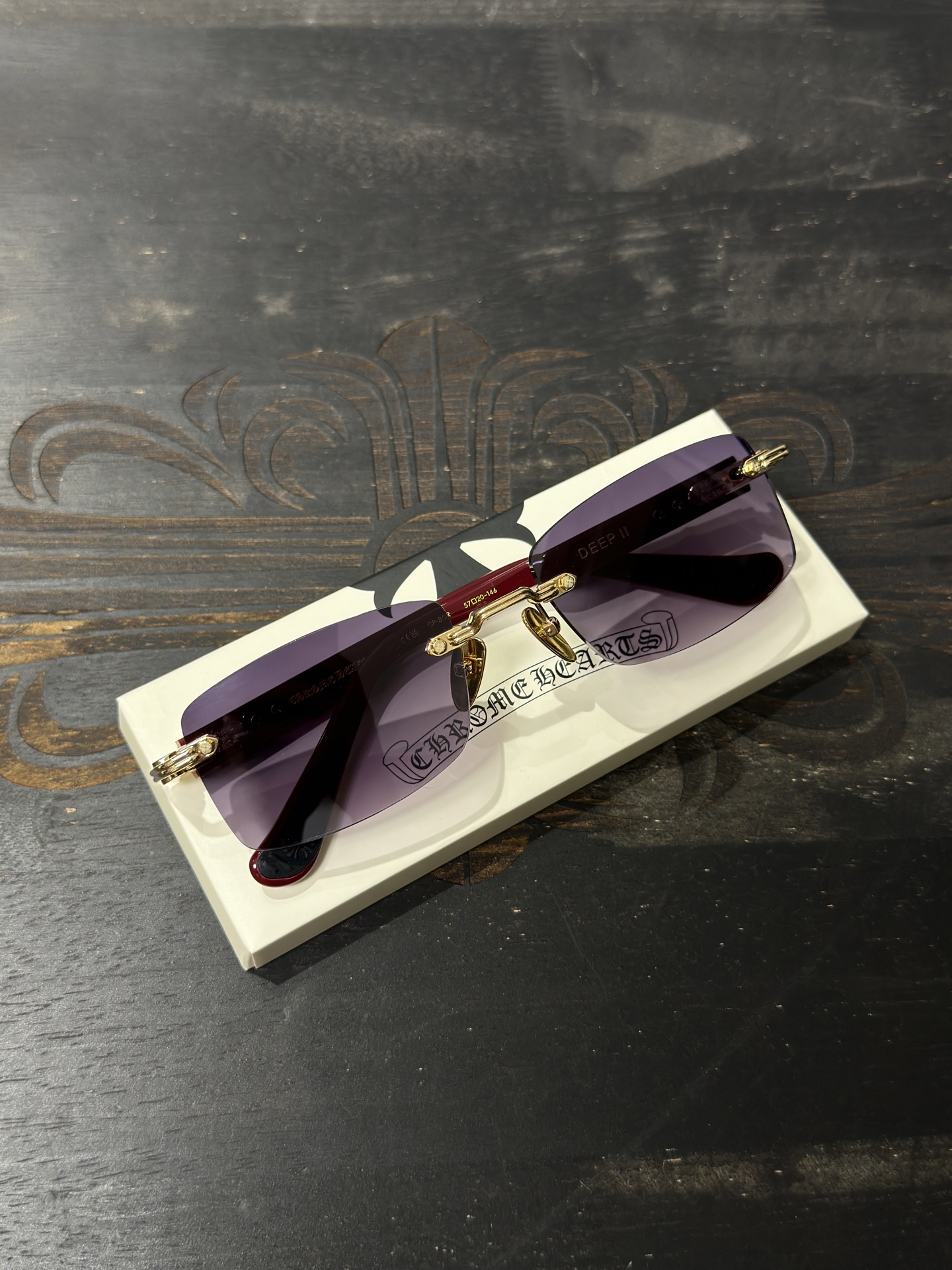 𝕮𝖍𝖗𝖔𝖒𝖊 𝖍𝖊𝖆𝖗𝖙𝖘 925 Silver Rimless Sunglasses