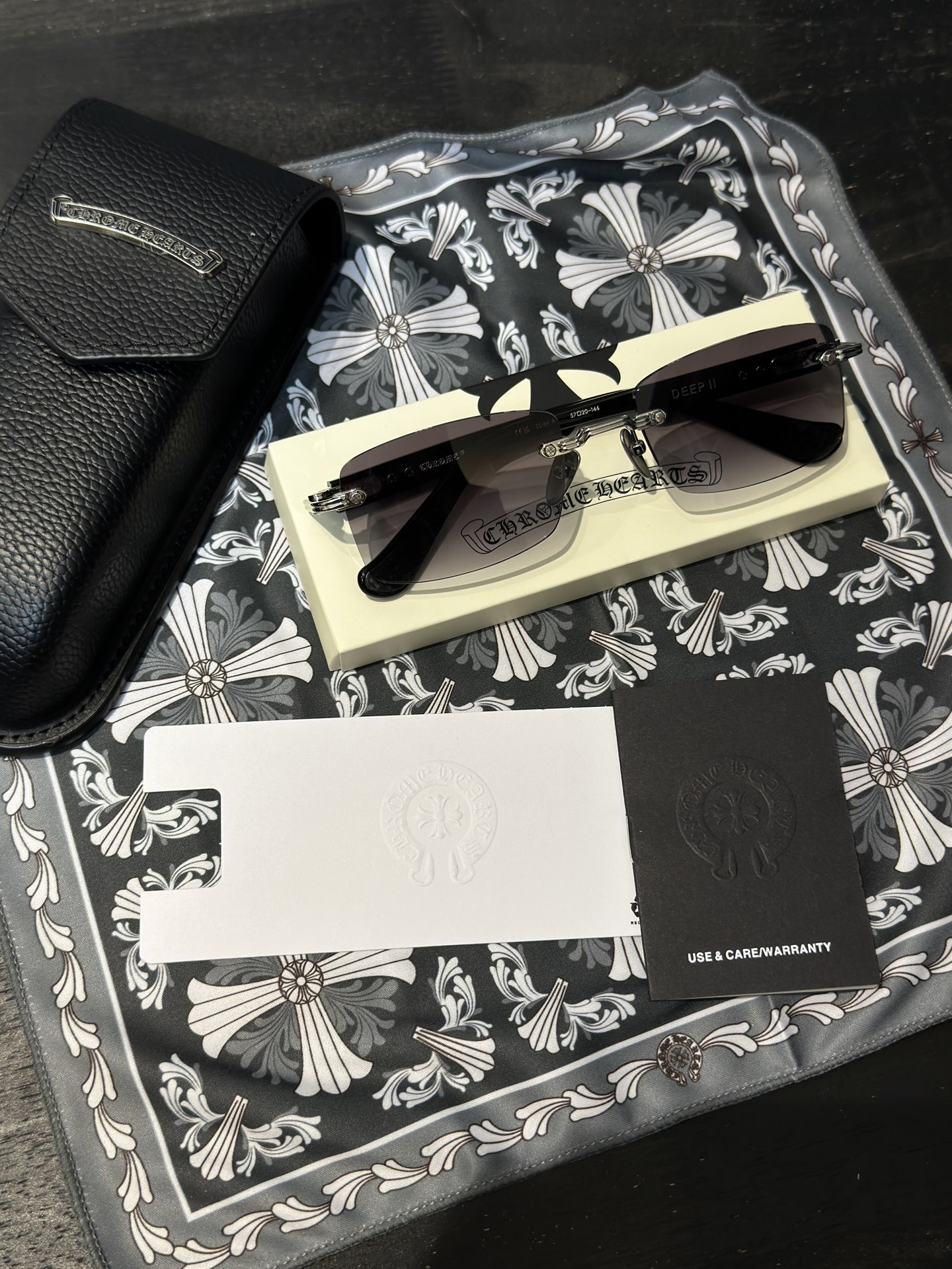 𝕮𝖍𝖗𝖔𝖒𝖊 𝖍𝖊𝖆𝖗𝖙𝖘 925 Silver Rimless Sunglasses