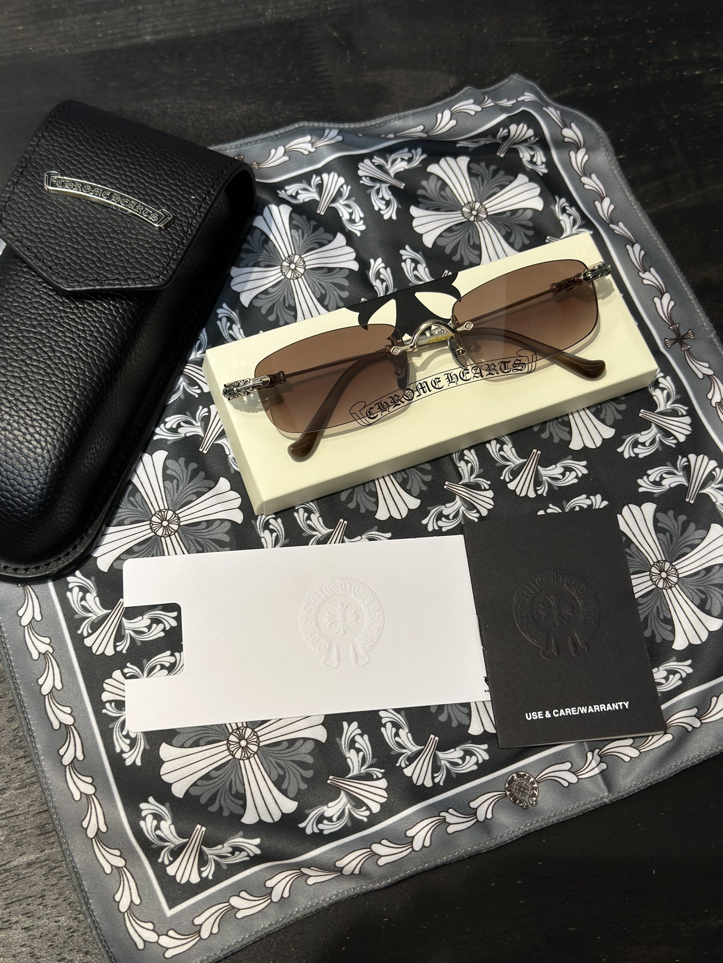 𝕮𝖍𝖗𝖔𝖒𝖊 𝖍𝖊𝖆𝖗𝖙𝖘 925 Silver Rimless Sunglasses