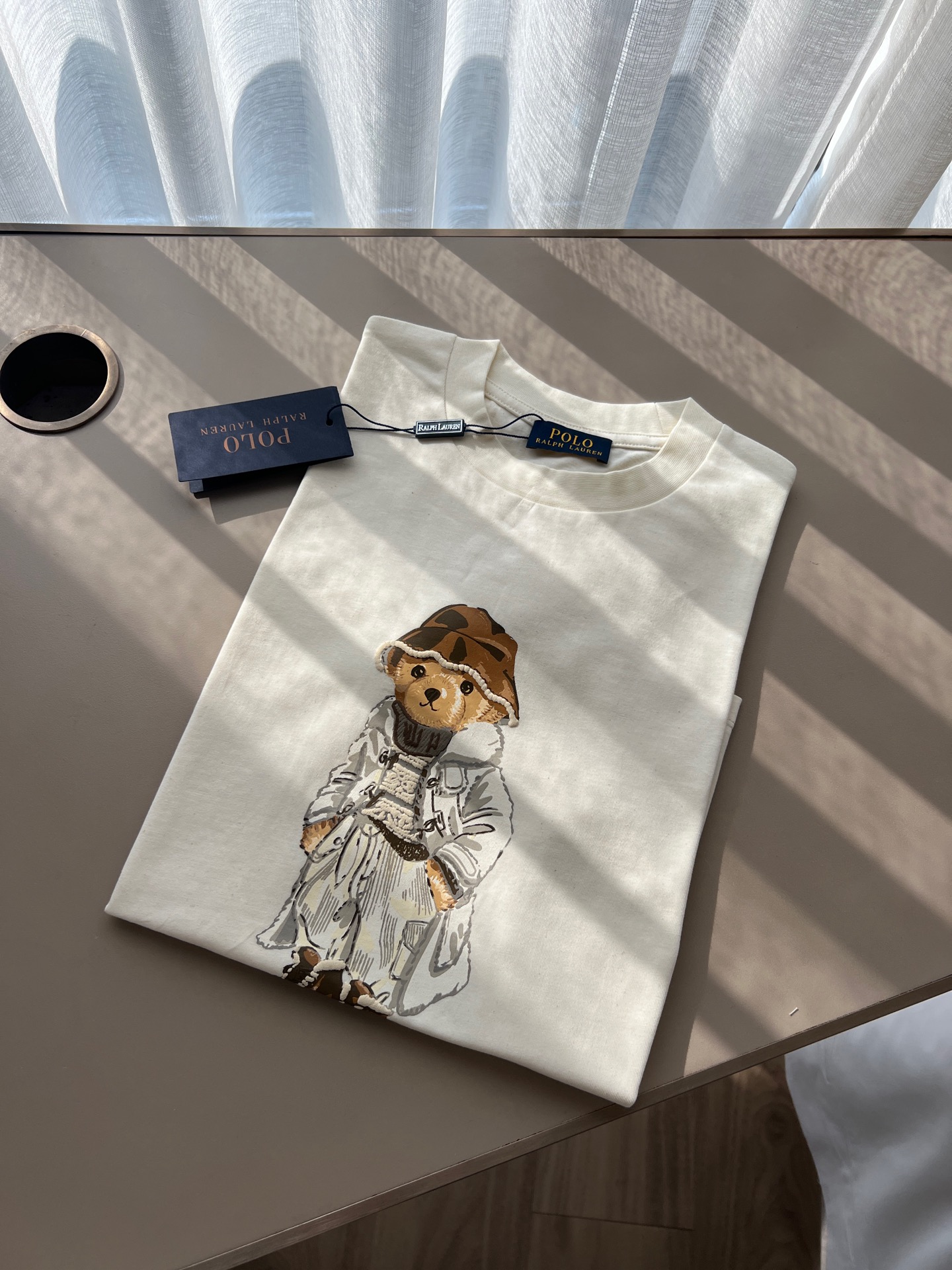 NO:306701,【RL Ruff Bear Short Sleeve】 Color beige Size SML, T-shirt, alexander wang19860909【RL拉夫小熊短袖】 颜色米白 尺码SML,,T-shirt,alexander wang,Women's clothing