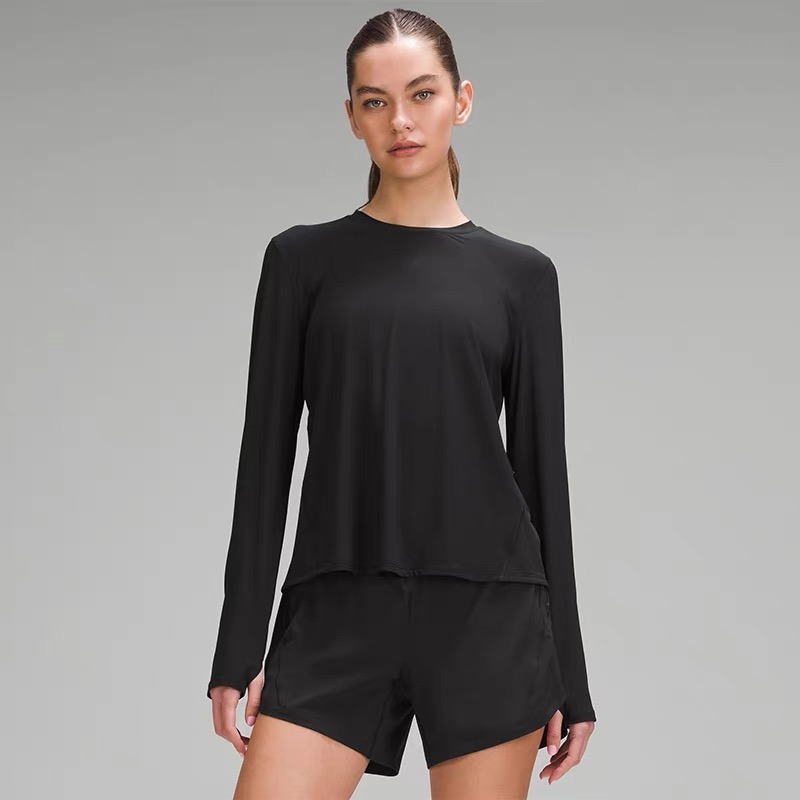 Lululemon long sleeve run black yoga