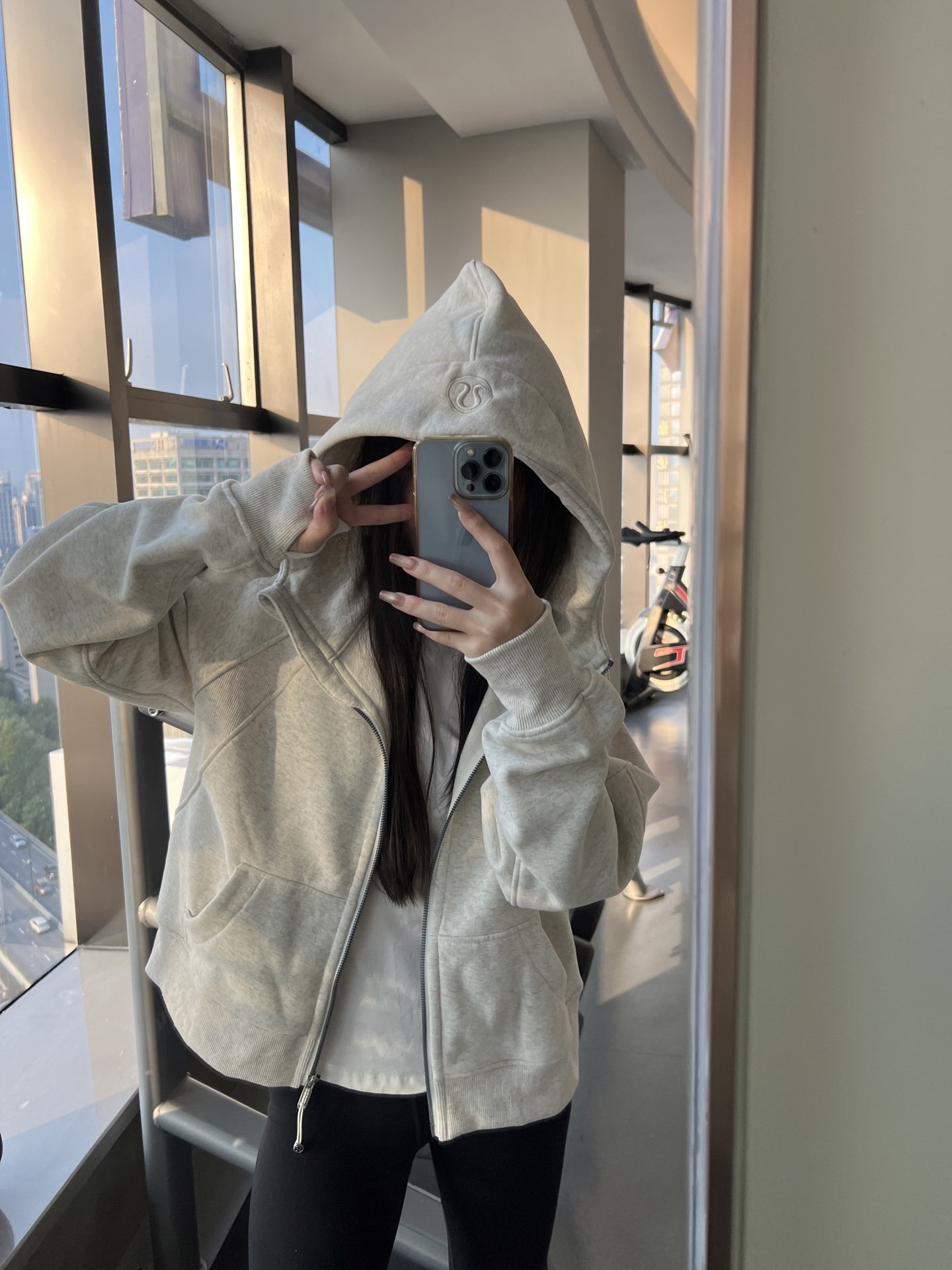 Lululemon Scuba jacket lounge light gray yoga