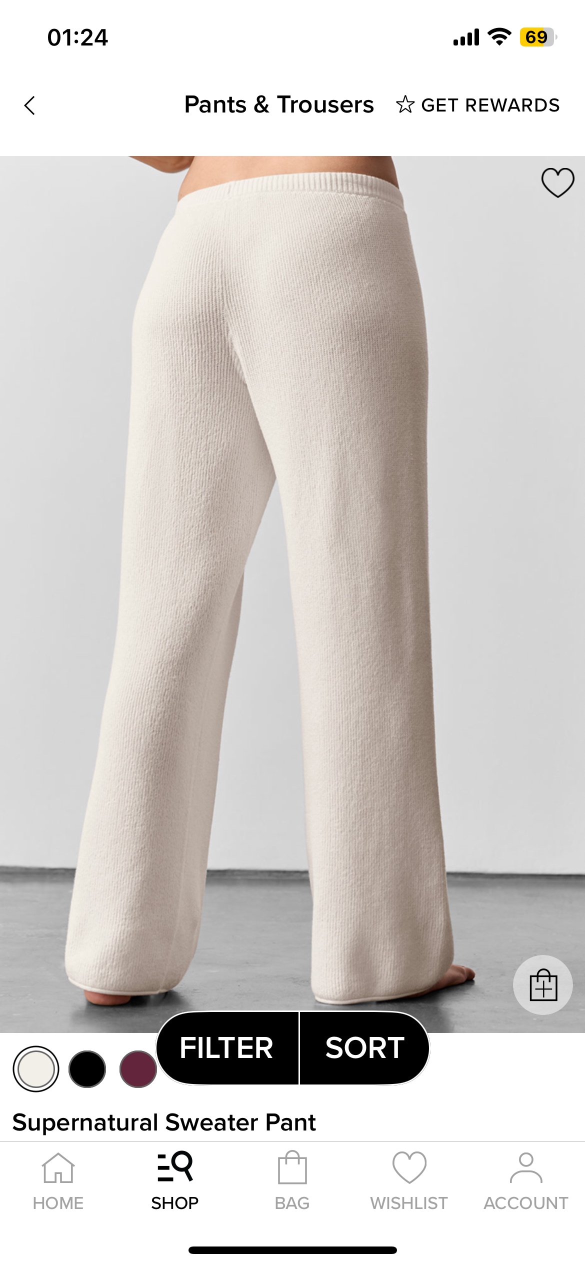 Alo Supernatural Sweater Pant men s bottoms lounge ivory yoga
