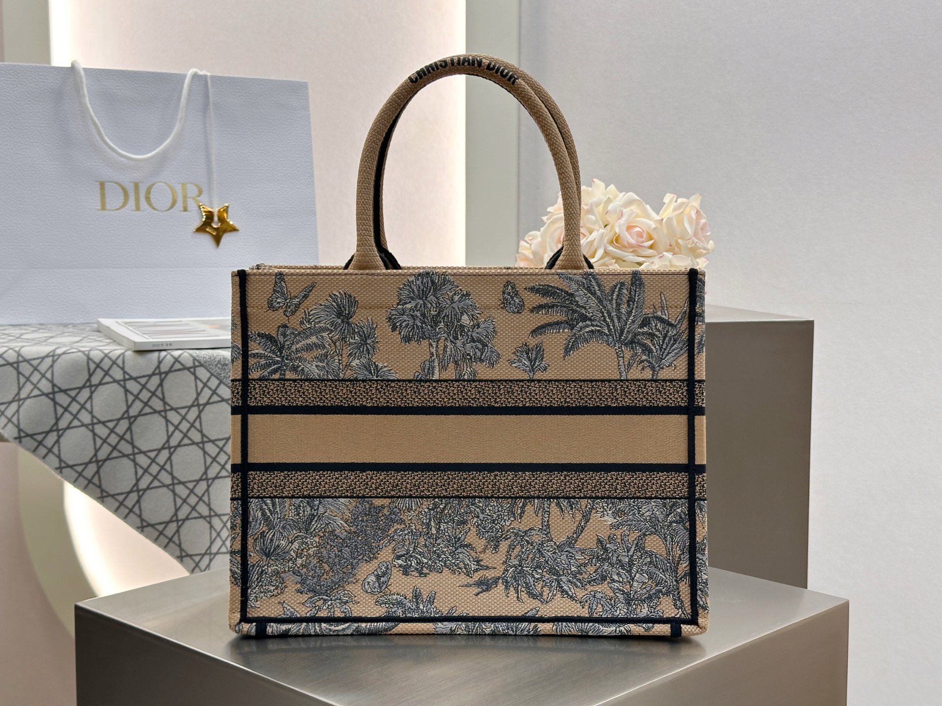 𝗗𝗶𝗼𝗿𝐢𝐯𝐢𝐞𝐫𝐚 𝗕𝗼𝗼𝗸 𝗧𝗼𝘁𝗲 中号托特❗最新款的𝐵𝑜𝑜𝑘 𝑡𝑜𝑡𝑒首发！！杏色椰子树🌴托特中