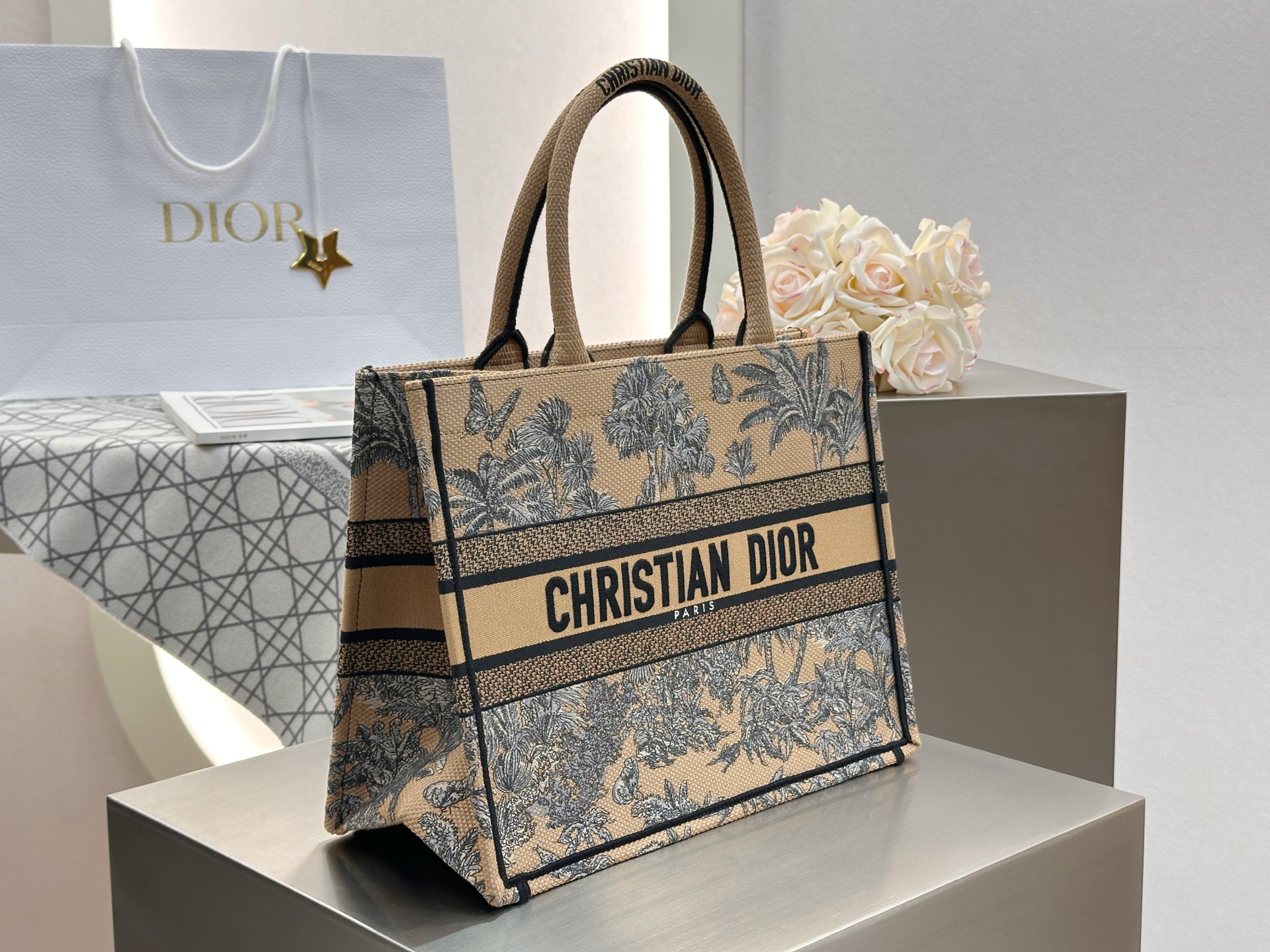 𝗗𝗶𝗼𝗿𝐢𝐯𝐢𝐞𝐫𝐚 𝗕𝗼𝗼𝗸 𝗧𝗼𝘁𝗲 中号托特❗最新款的𝐵𝑜𝑜𝑘 𝑡𝑜𝑡𝑒首发！！杏色椰子树🌴托特中