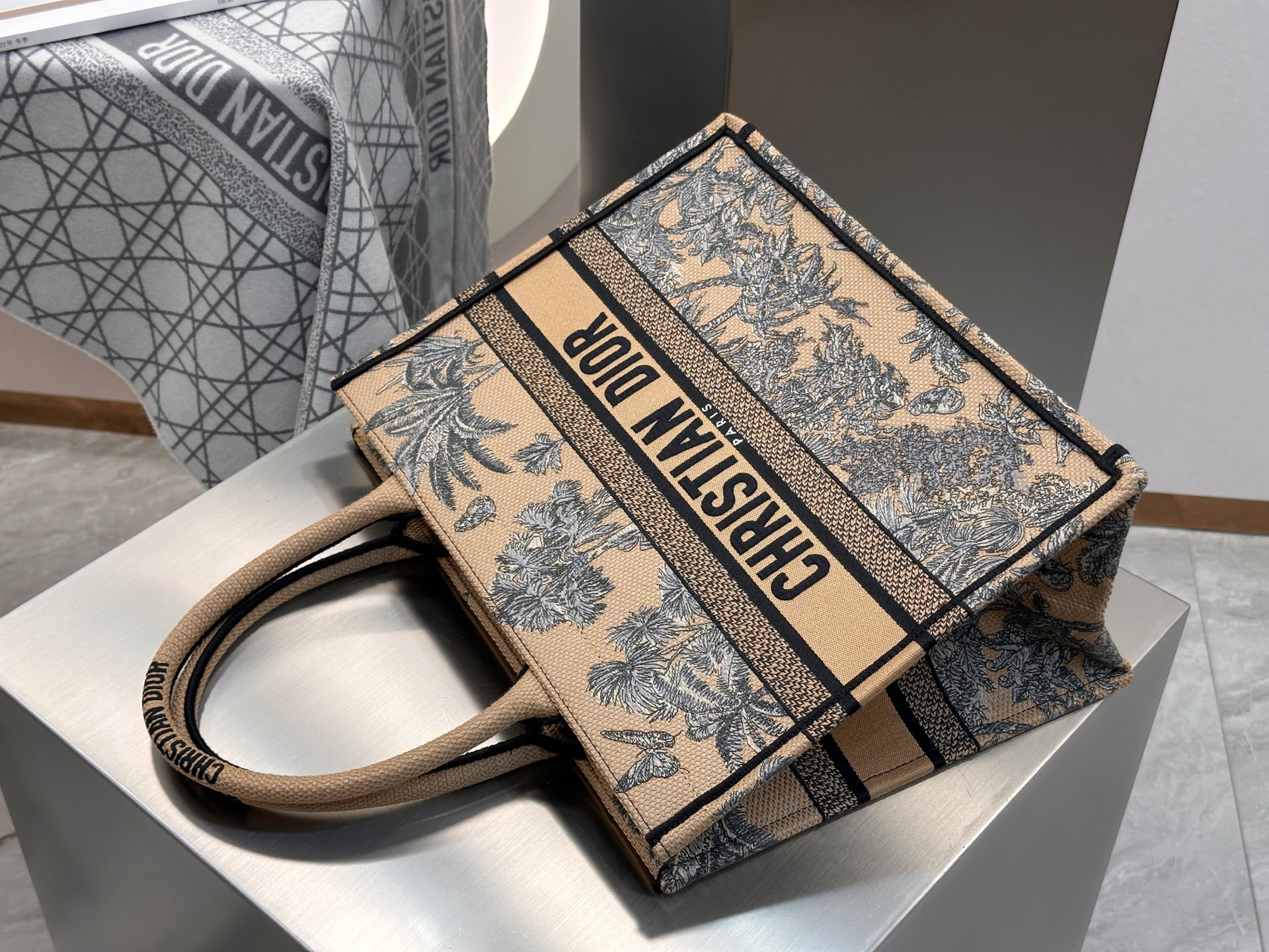 𝗗𝗶𝗼𝗿𝐢𝐯𝐢𝐞𝐫𝐚 𝗕𝗼𝗼𝗸 𝗧𝗼𝘁𝗲 中号托特❗最新款的𝐵𝑜𝑜𝑘 𝑡𝑜𝑡𝑒首发！！杏色椰子树🌴托特中