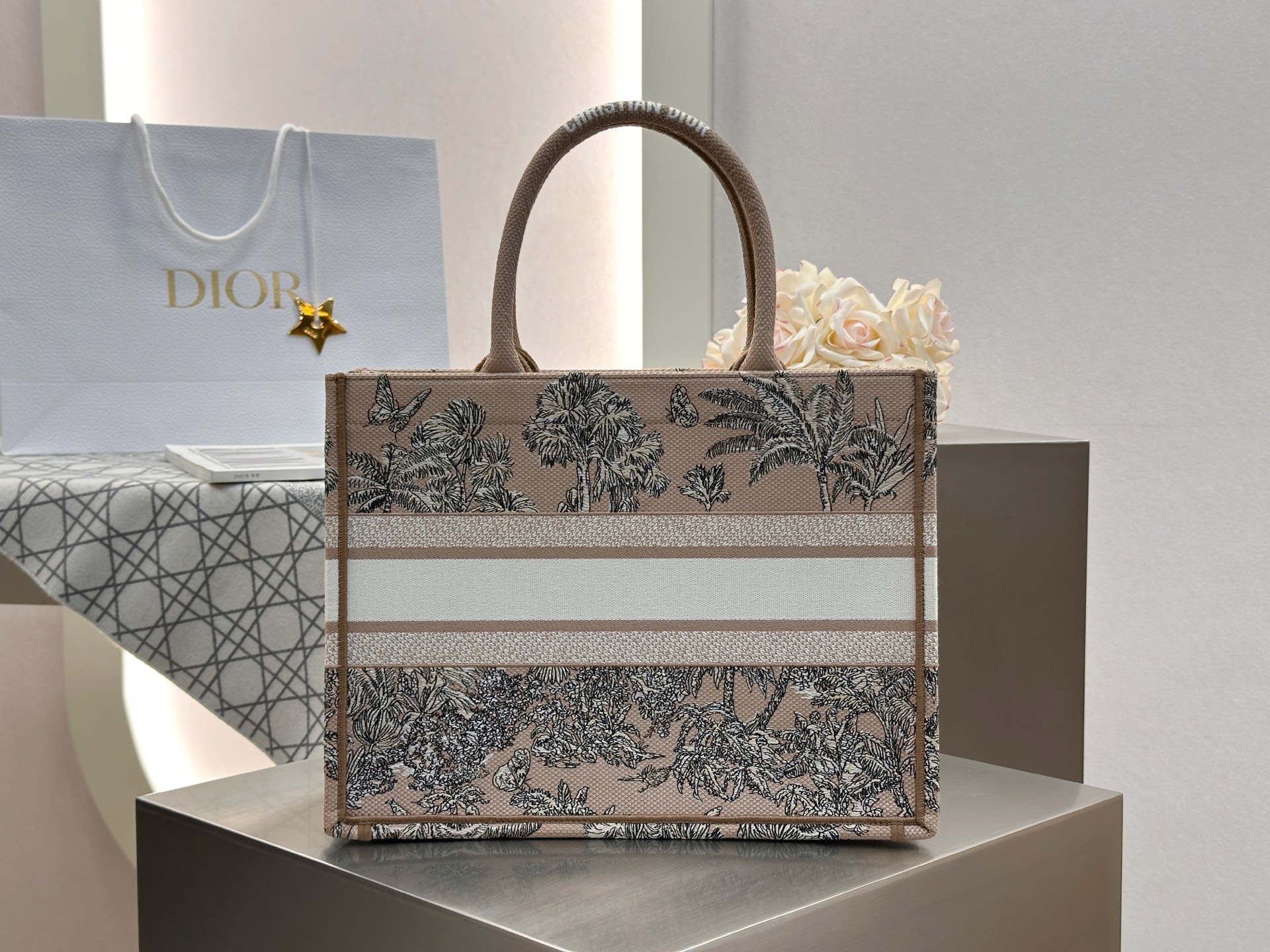 𝗗𝗶𝗼𝗿𝐢𝐯𝐢𝐞𝐫𝐚 𝗕𝗼𝗼𝗸 𝗧𝗼𝘁𝗲 中号托特❗最新款的𝐵𝑜𝑜𝑘 𝑡𝑜𝑡𝑒首发！！奶茶色椰子树🌴托特