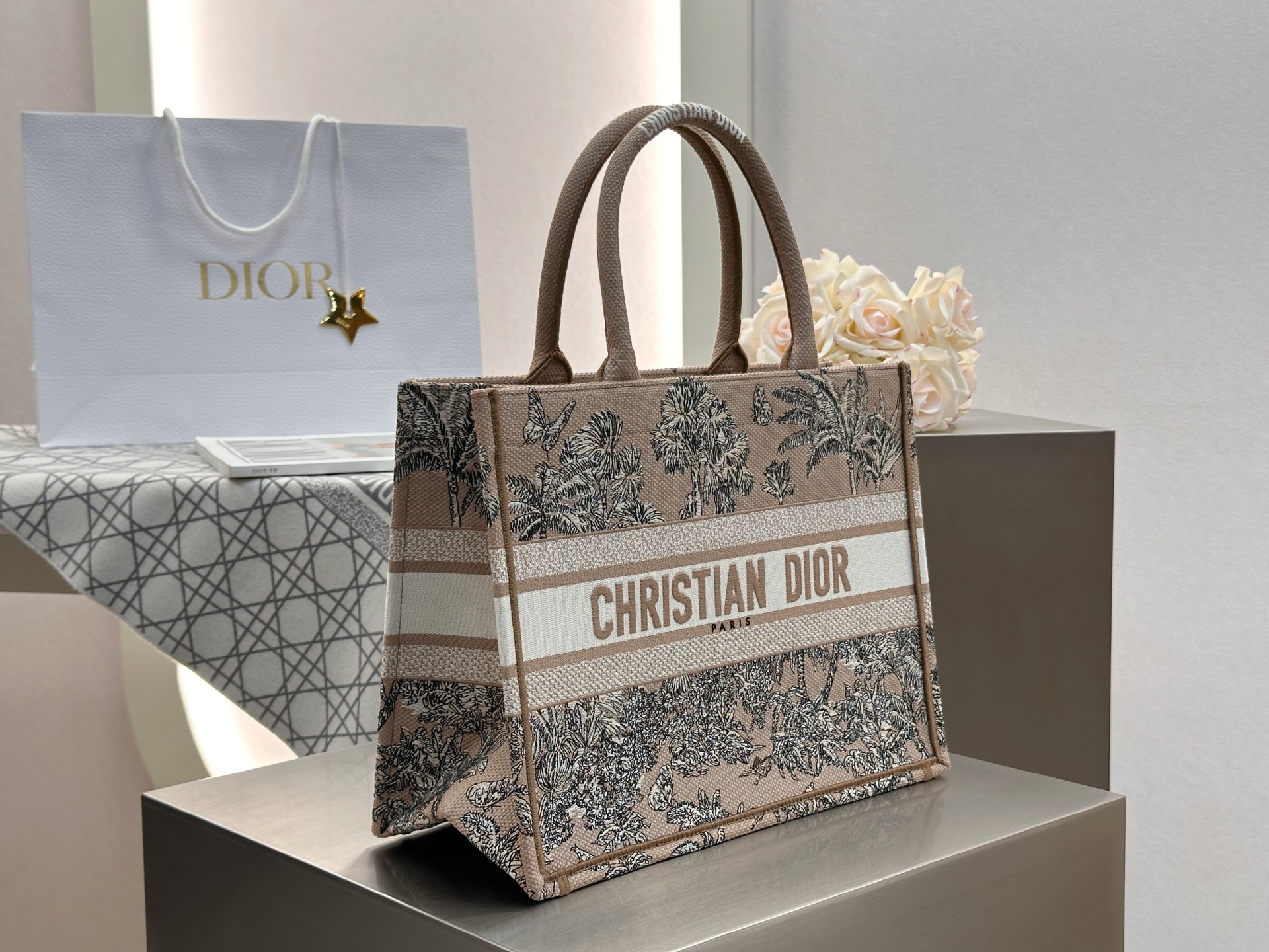 𝗗𝗶𝗼𝗿𝐢𝐯𝐢𝐞𝐫𝐚 𝗕𝗼𝗼𝗸 𝗧𝗼𝘁𝗲 中号托特❗最新款的𝐵𝑜𝑜𝑘 𝑡𝑜𝑡𝑒首发！！奶茶色椰子树🌴托特