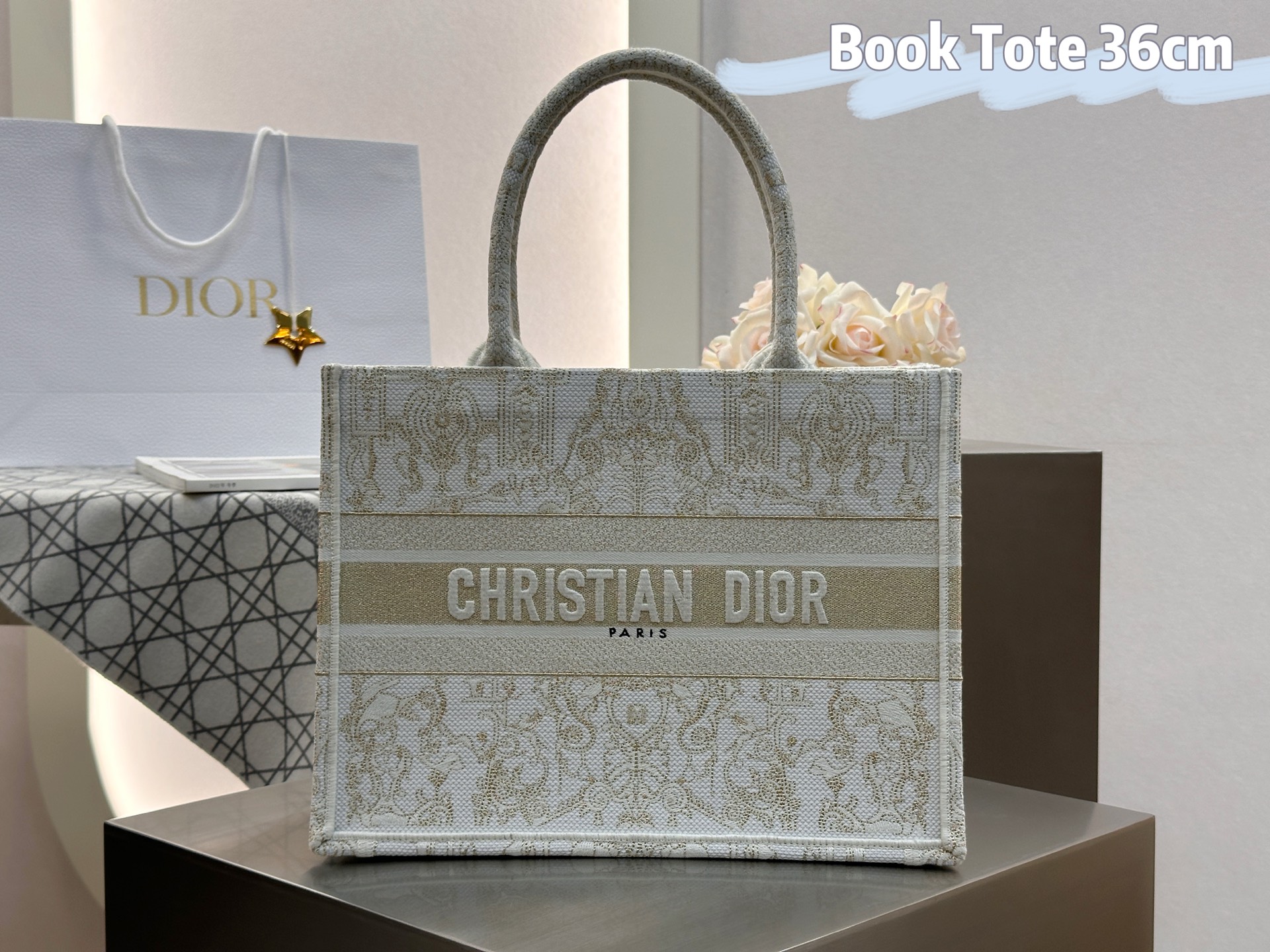 𝗗𝗶𝗼𝗿 𝗕𝗼𝗼𝗸 𝗧𝗼𝘁𝗲 中号托特❗最新款的𝐵𝑜𝑜𝑘 𝑡𝑜𝑡𝑒首发！！金色星星白金现货🔥美惨了！星光