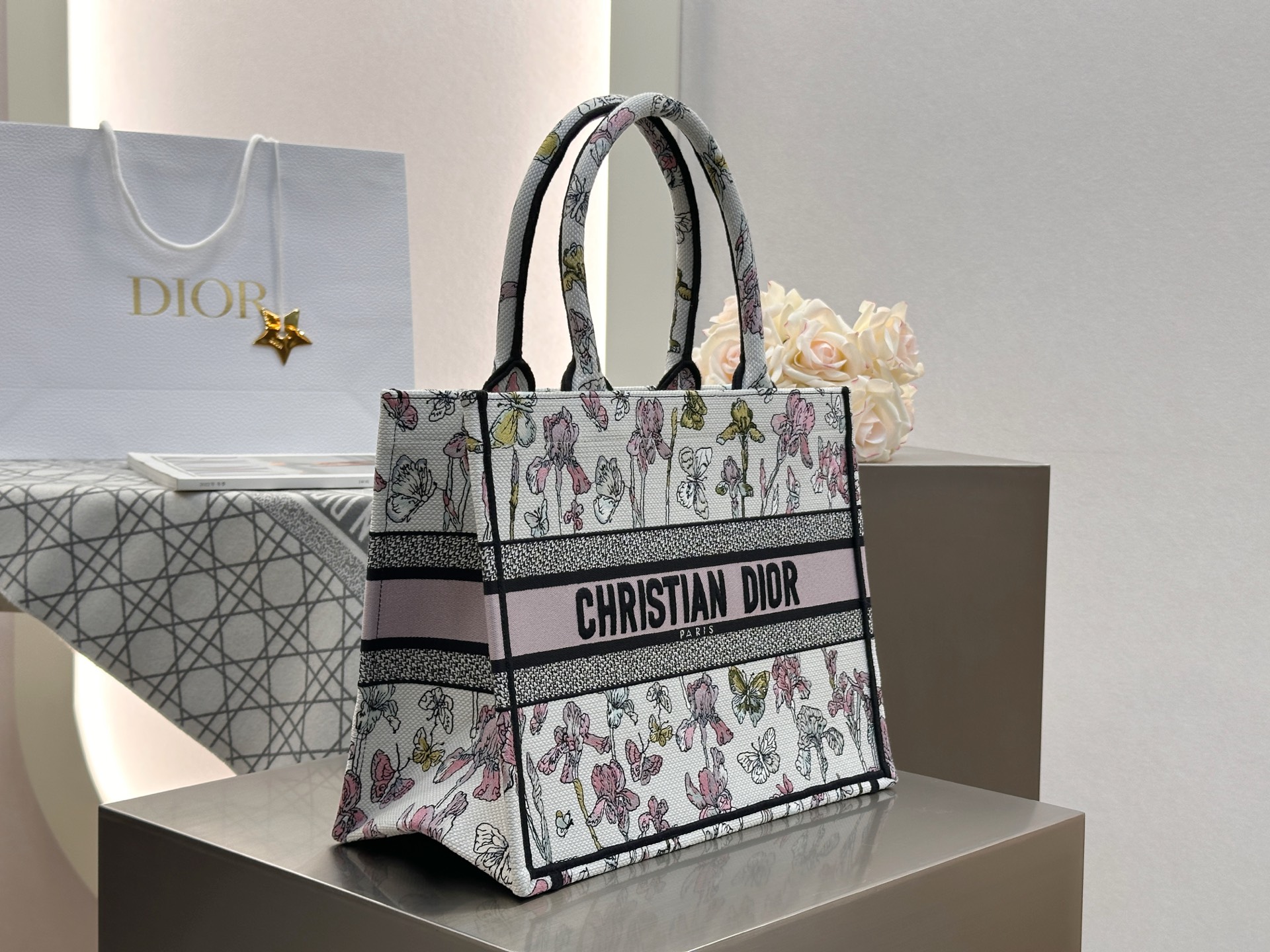 𝗗𝗶𝗼𝗿𝐢𝐯𝐢𝐞𝐫𝐚 𝗕𝗼𝗼𝗸 𝗧𝗼𝘁𝗲 中号托特❗最新款的𝐵𝑜𝑜𝑘 𝑡𝑜𝑡𝑒首发！！彩虹蝴蝶托特中号现