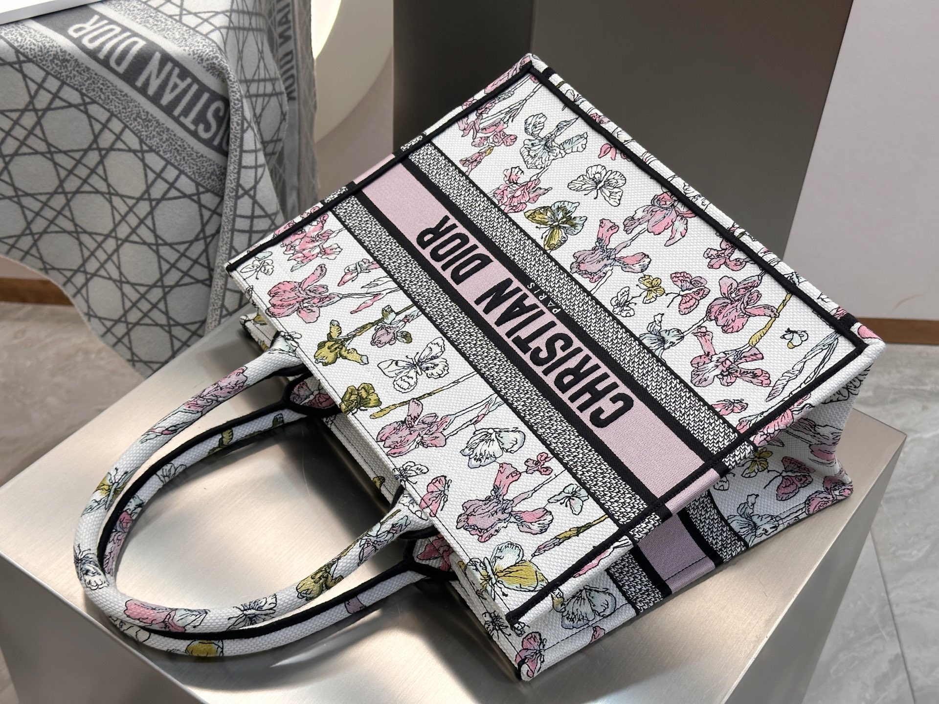 𝗗𝗶𝗼𝗿𝐢𝐯𝐢𝐞𝐫𝐚 𝗕𝗼𝗼𝗸 𝗧𝗼𝘁𝗲 中号托特❗最新款的𝐵𝑜𝑜𝑘 𝑡𝑜𝑡𝑒首发！！彩虹蝴蝶托特中号现