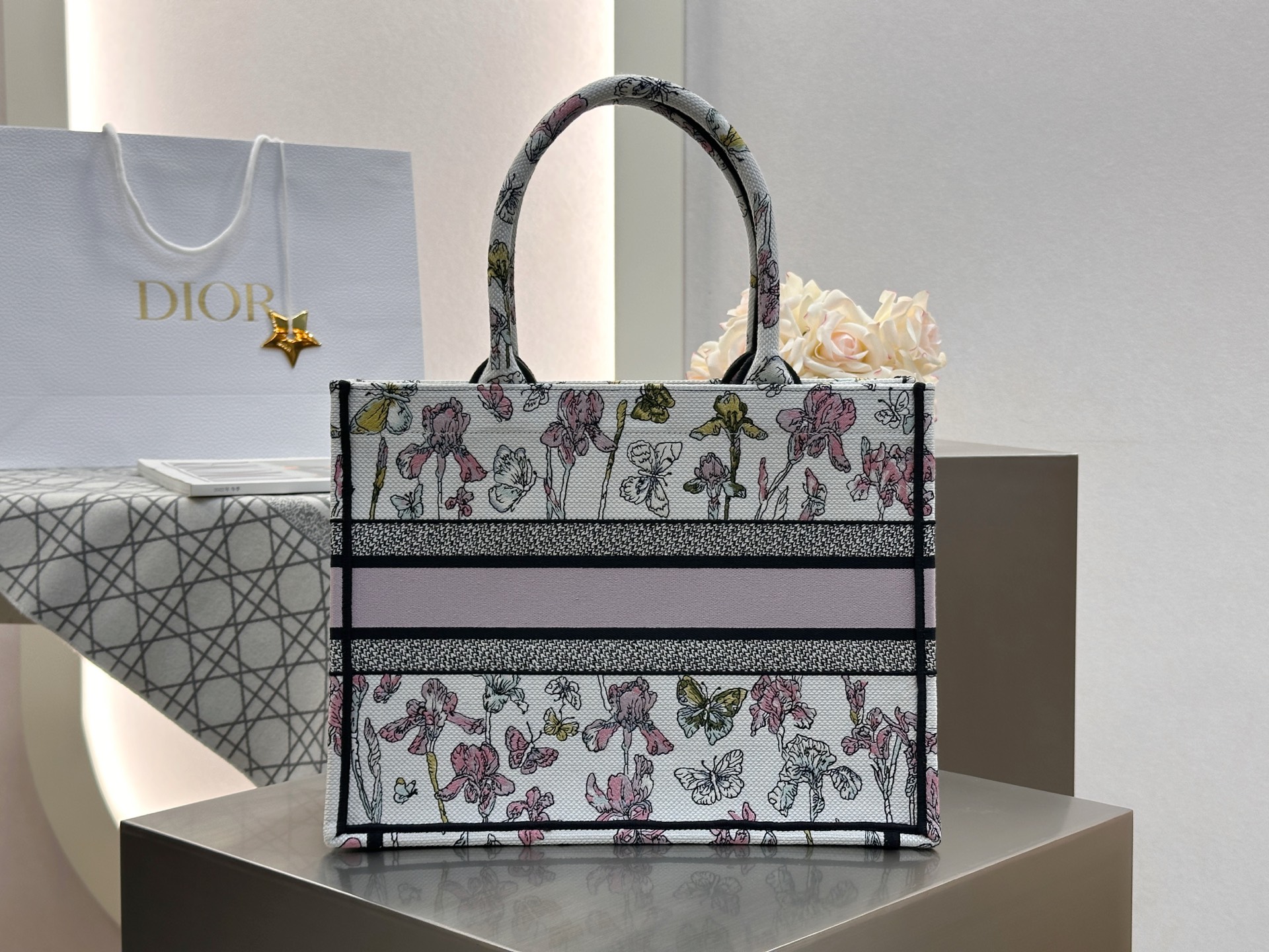 𝗗𝗶𝗼𝗿𝐢𝐯𝐢𝐞𝐫𝐚 𝗕𝗼𝗼𝗸 𝗧𝗼𝘁𝗲 中号托特❗最新款的𝐵𝑜𝑜𝑘 𝑡𝑜𝑡𝑒首发！！彩虹蝴蝶托特中号现