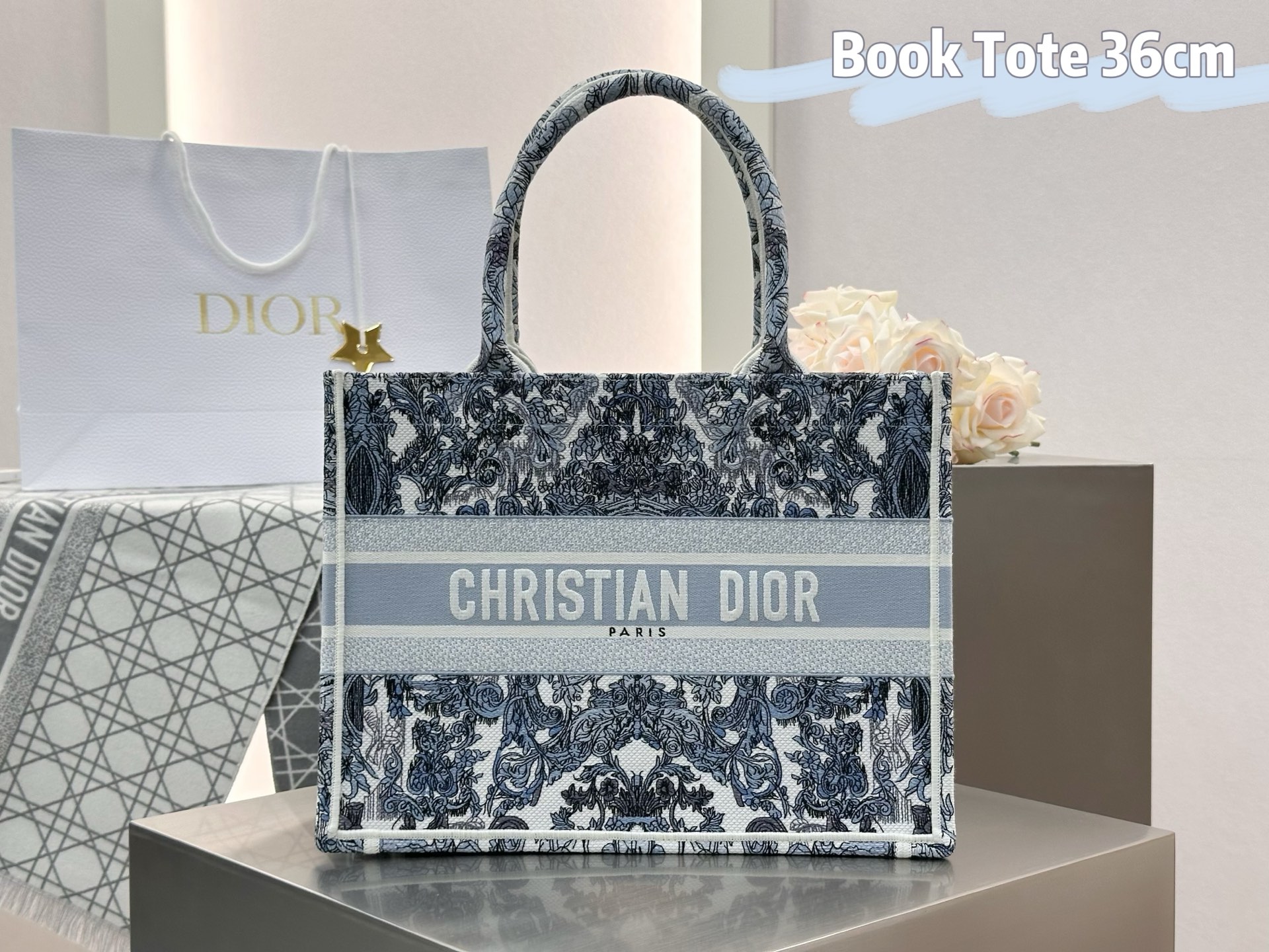 𝗗𝗶𝗼𝗿𝐢𝐯𝐢𝐞𝐫𝐚 𝗕𝗼𝗼𝗸 𝗧𝗼𝘁𝗲 中号托特❗最新款的𝐵𝑜𝑜𝑘 𝑡𝑜𝑡𝑒首发！！蓝色星星托特中号现