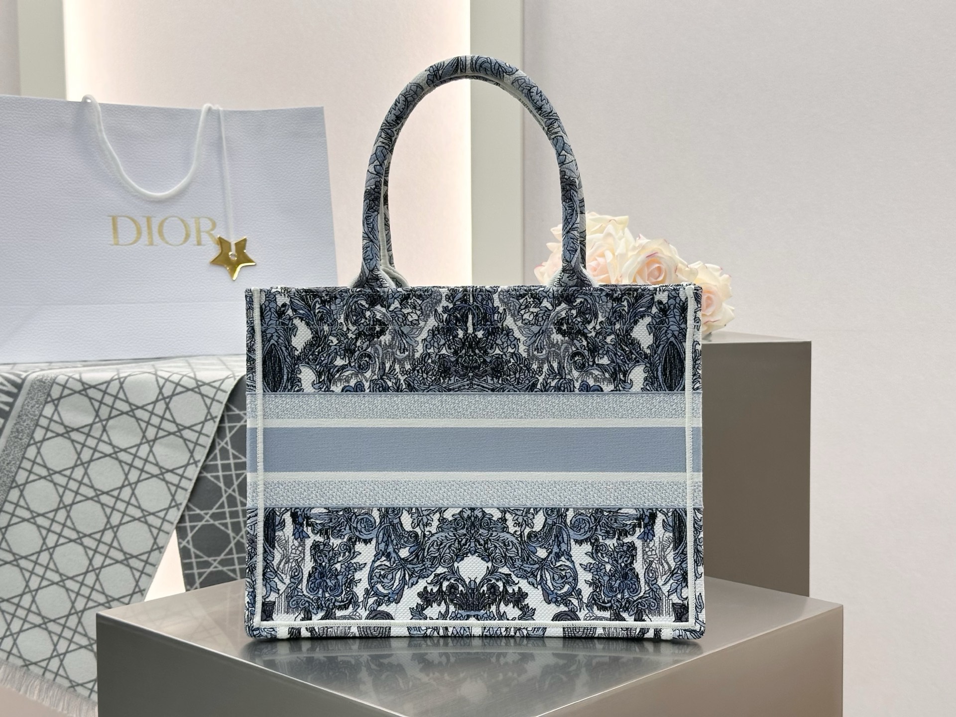 𝗗𝗶𝗼𝗿𝐢𝐯𝐢𝐞𝐫𝐚 𝗕𝗼𝗼𝗸 𝗧𝗼𝘁𝗲 中号托特❗最新款的𝐵𝑜𝑜𝑘 𝑡𝑜𝑡𝑒首发！！蓝色星星托特中号现