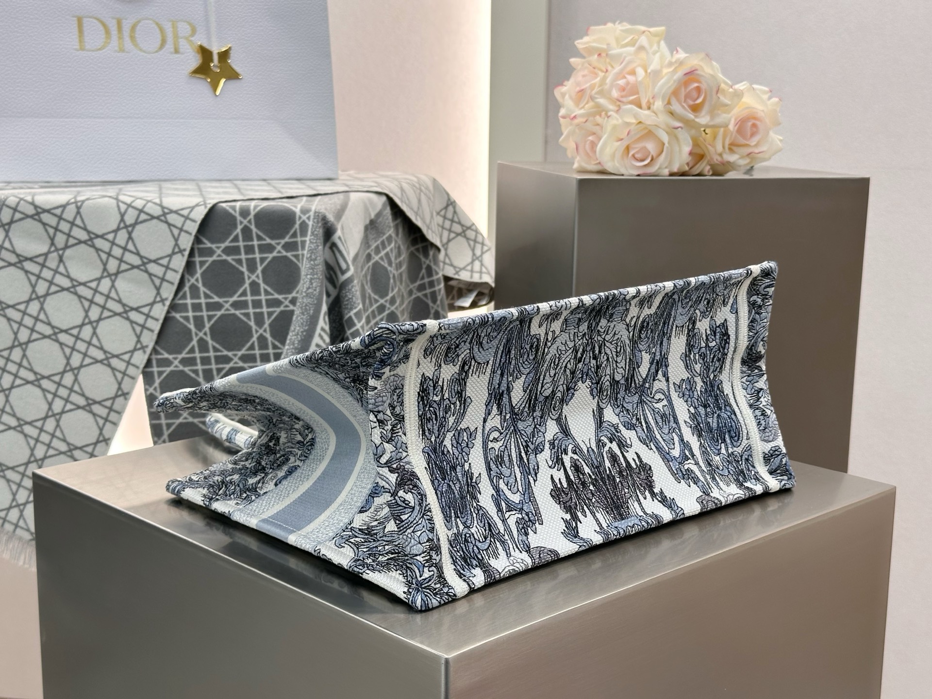 𝗗𝗶𝗼𝗿𝐢𝐯𝐢𝐞𝐫𝐚 𝗕𝗼𝗼𝗸 𝗧𝗼𝘁𝗲 中号托特❗最新款的𝐵𝑜𝑜𝑘 𝑡𝑜𝑡𝑒首发！！蓝色星星托特中号现