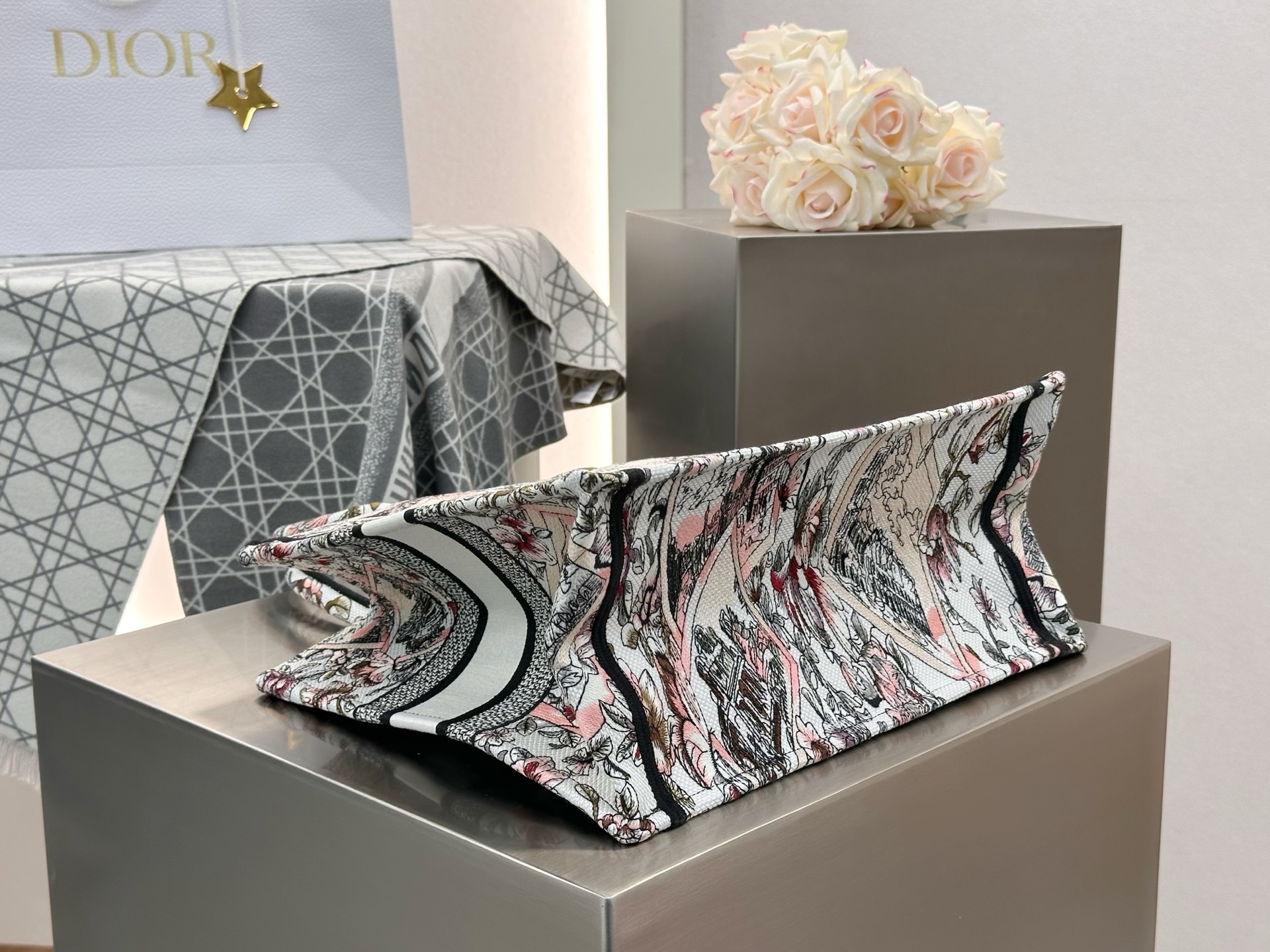 𝗗𝗶𝗼𝗿 𝗕𝗼𝗼𝗸 𝗧𝗼𝘁𝗲 新款中号托特❗粉色罗马建筑花卉中号现货🔥最新款的𝐵𝑜𝑜𝑘 𝑡𝑜𝑡𝑒首发！！