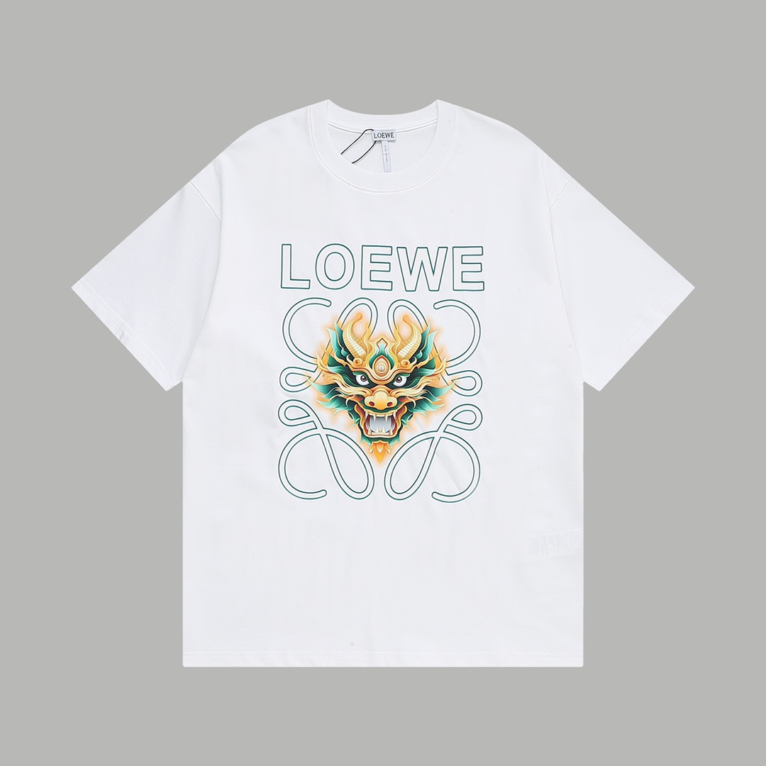 LOEWE 罗意威24ss龙年限定印花短袖T恤 立体图案印花