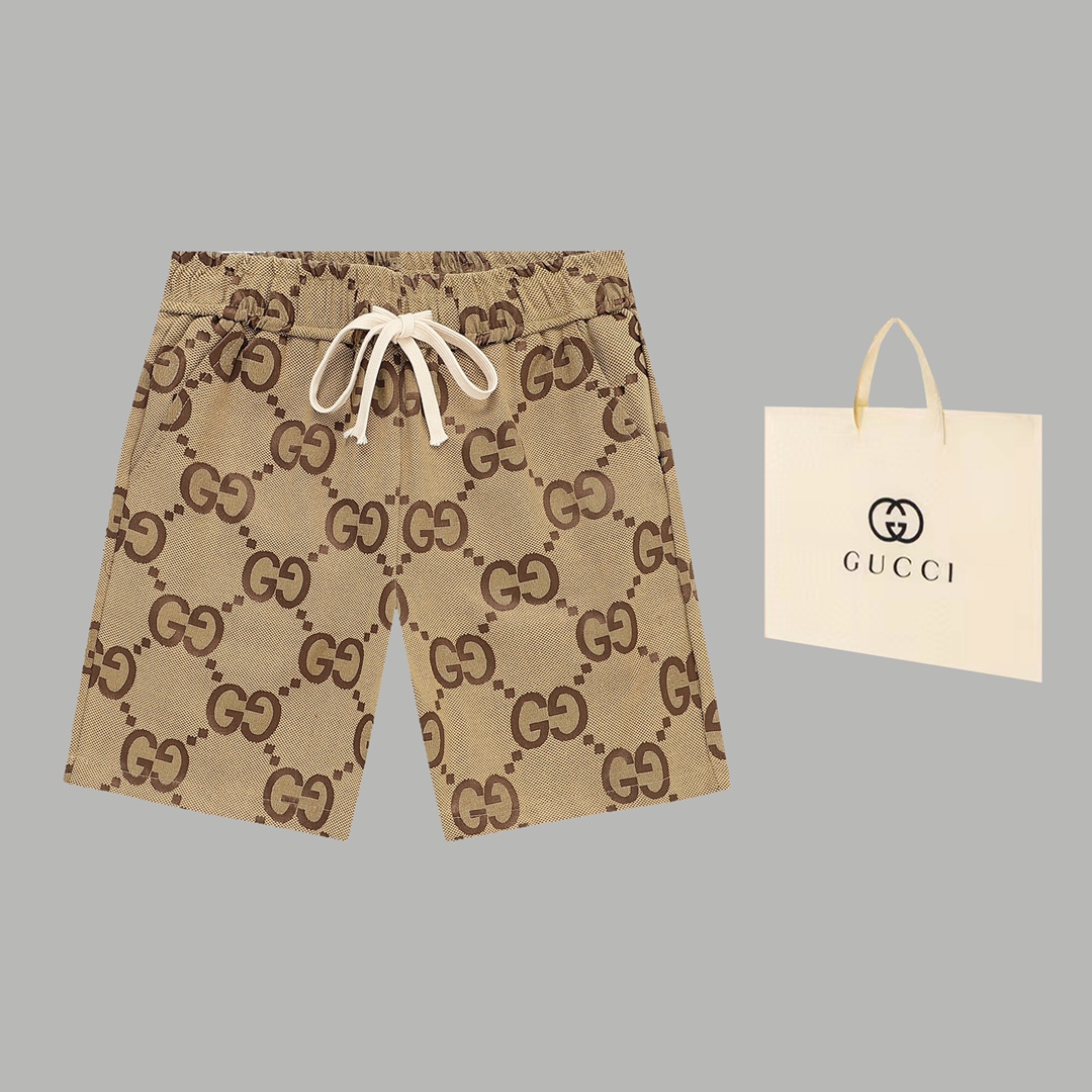 (Versión superior, diferente de la calidad común) Estilo: Pantalones cortos Gucci con estampado completo jacquard perso…