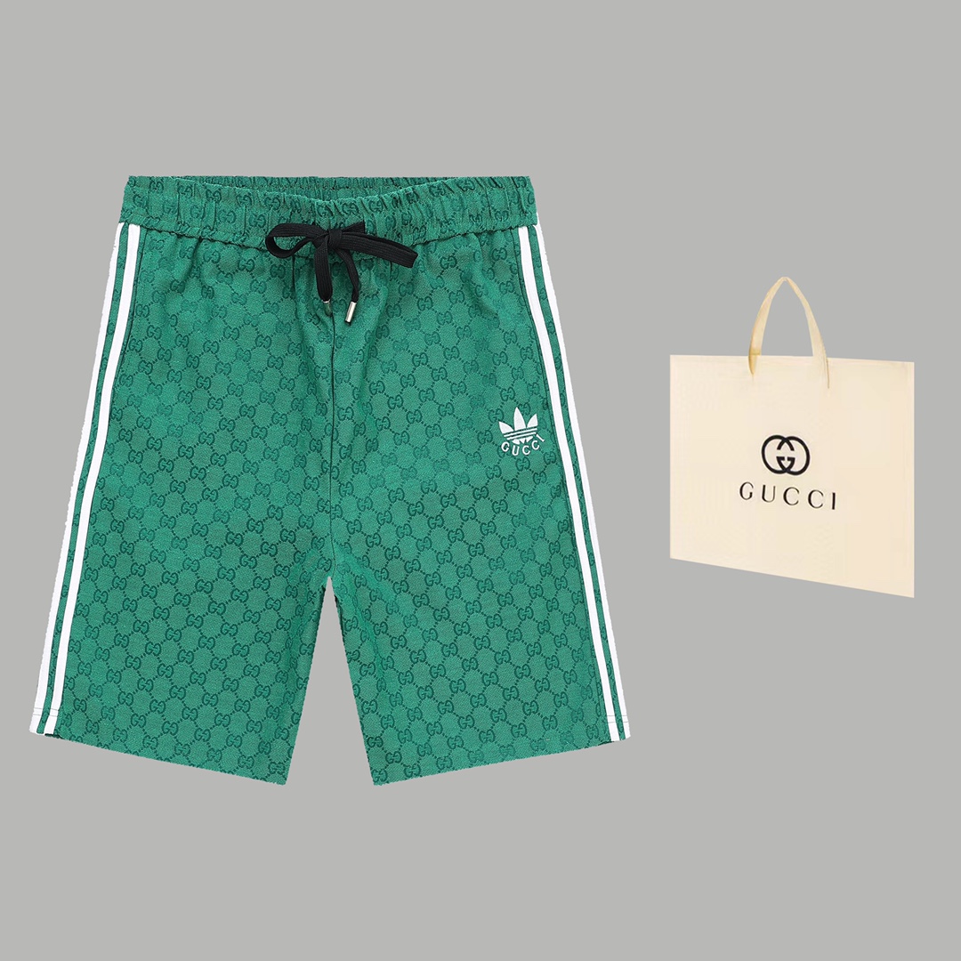(Versión superior, diferente de la calidad común) Estilo: Pantalones cortos de tres rayas con estampado completo y bord…