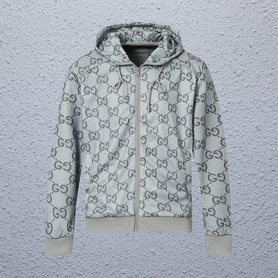 CJCR Custom Floral Fabric Gucci Hoodie Coat in Various Sizes and Colors - 图片 1