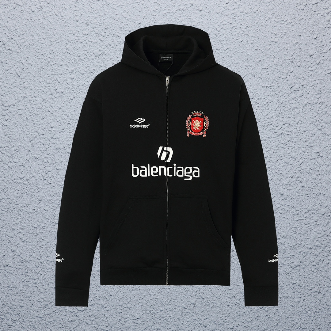 Parisian Balentiaga Synchronization Network Hoodie in Picture Color, XS-L, 480g Flour.