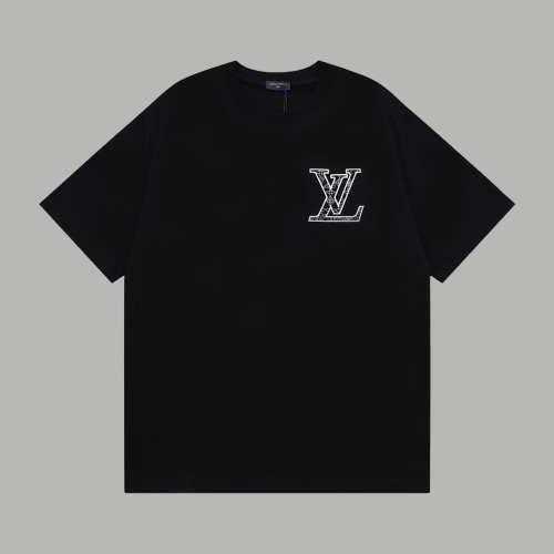 Louis Vuitton Embroidered Logo Black T-Shirt Short Sleeve Unisex Adult S-XL 1 Louis Vuitton Embroidered Logo Black T-Shirt Short Sleeve Unisex Adult S-XL