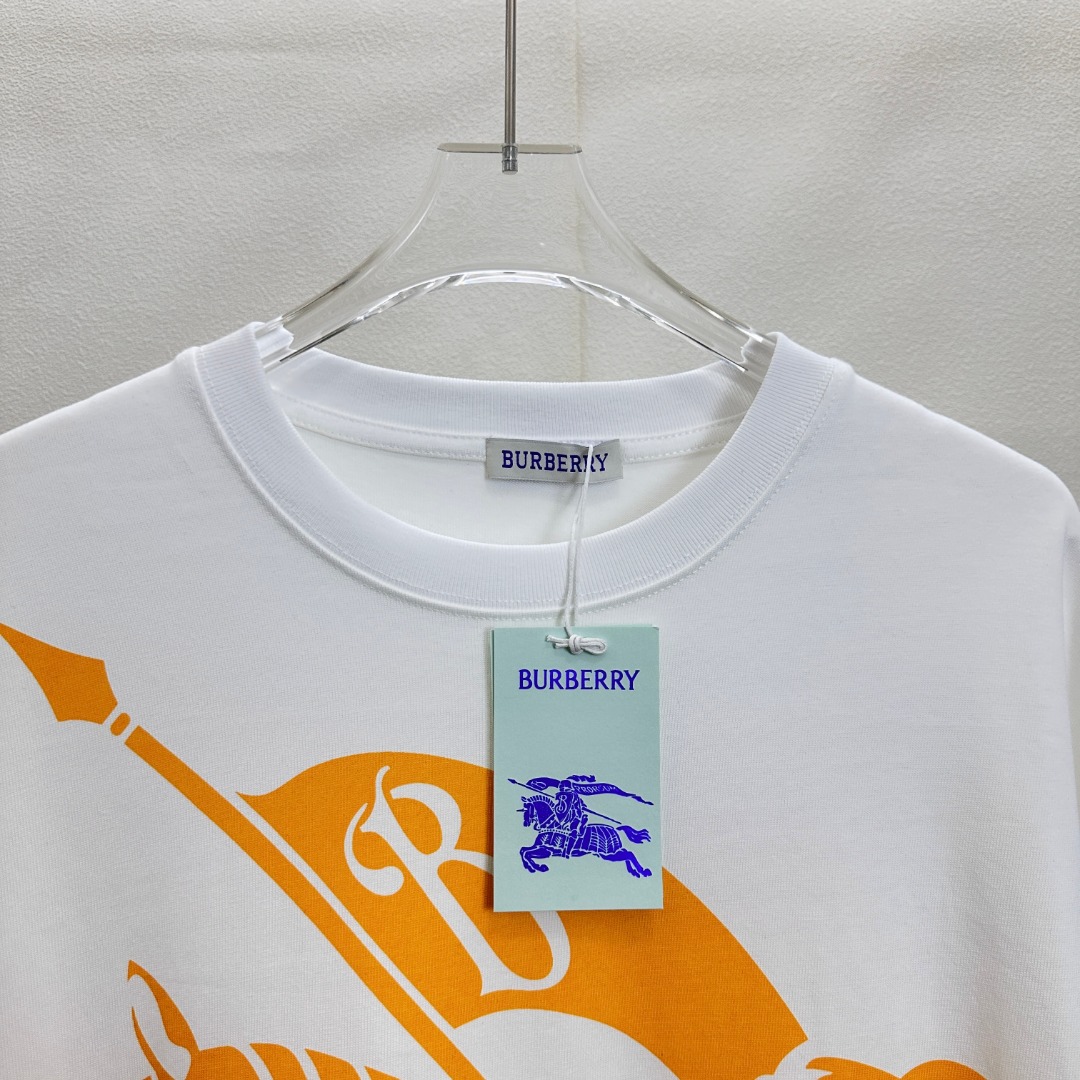 💰90（顶级版本 区别通货）

款式：巴宝莉BBR大LOGO战马短袖

颜色：图片色

尺码：S-XL

面料：300克双织纯棉

辅料：全套定制辅料

无性别区分 男女同款