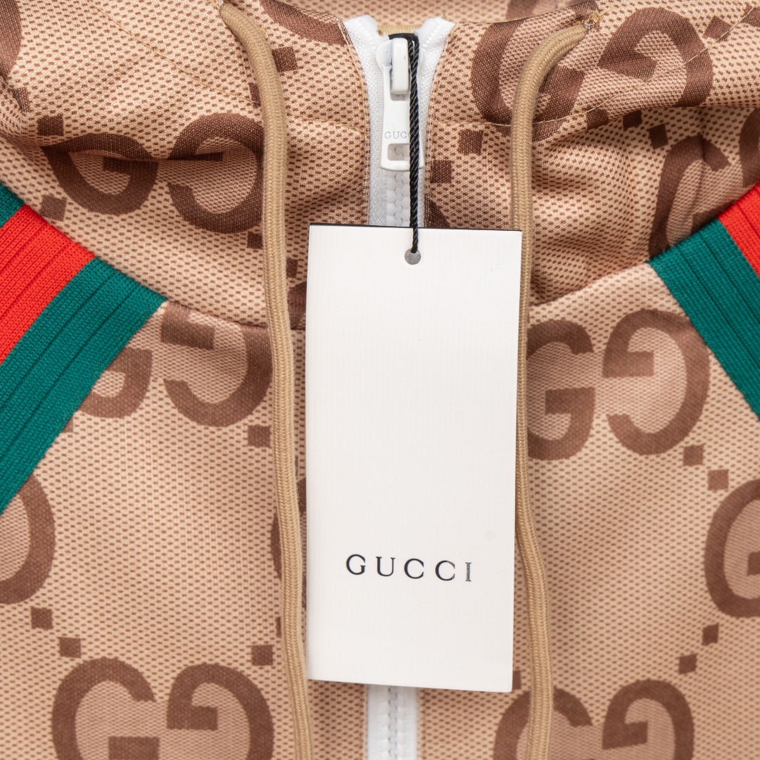 Gucci 款式：古驰Gucci连帽织带开衫外套