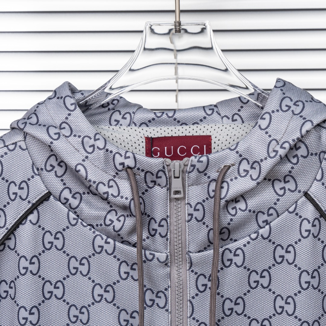 Gucci 款式：古驰Gucci连帽织带开衫外套