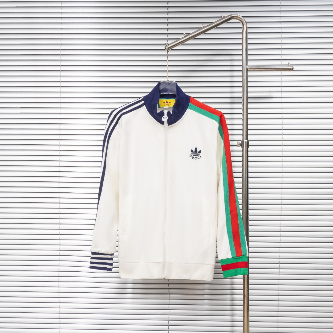 Gucci 款式：古驰Gucci联名三叶草红绿拼接织带刺绣外套