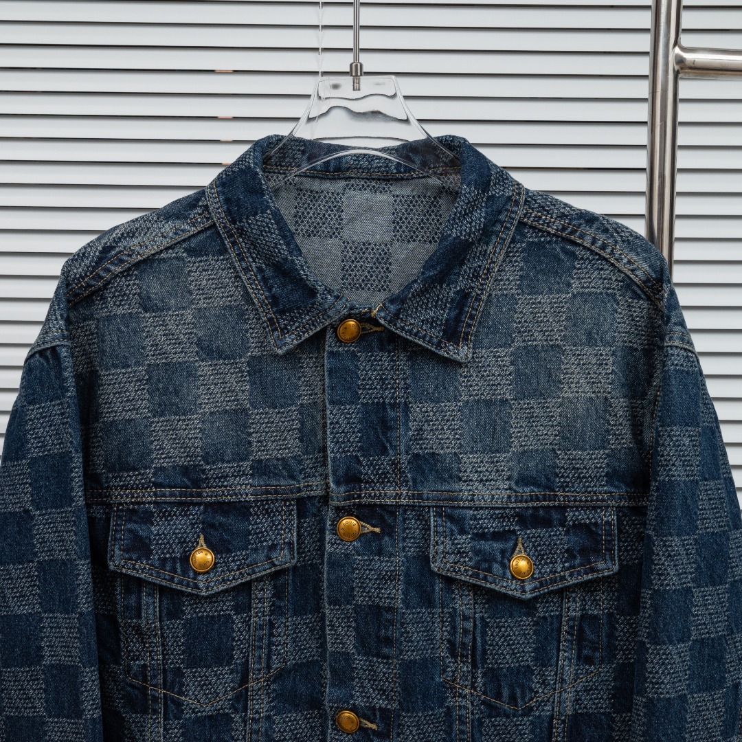 Louis Vuitton 款式：路易威登LV棋盘格做旧牛仔外套夹克
