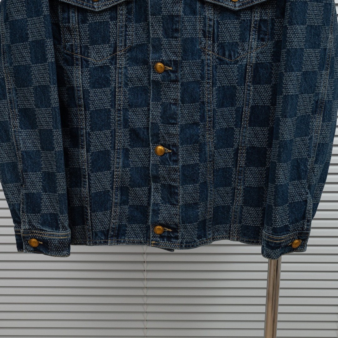 Louis Vuitton 款式：路易威登LV棋盘格做旧牛仔外套夹克