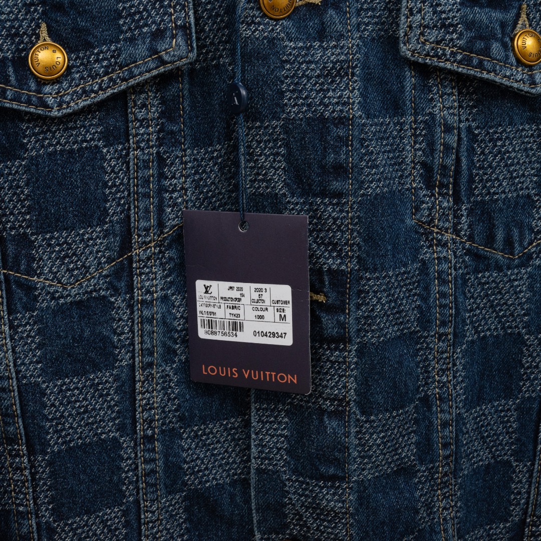 Louis Vuitton 款式：路易威登LV棋盘格做旧牛仔外套夹克